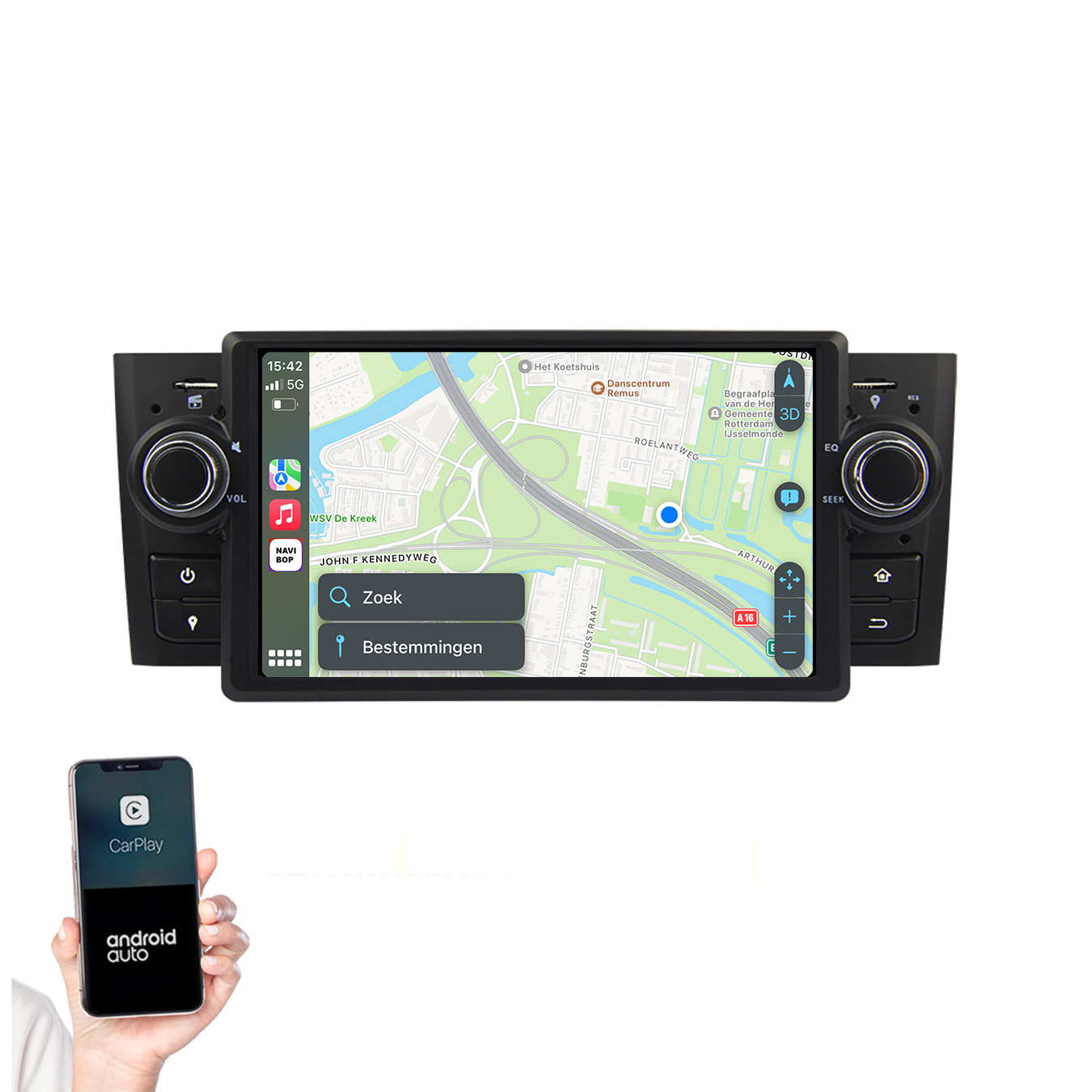 Fiat Punto Linea | Autoradio | 2007 t/m 2010 | Android 14 | Apple CarPlay & Android Auto