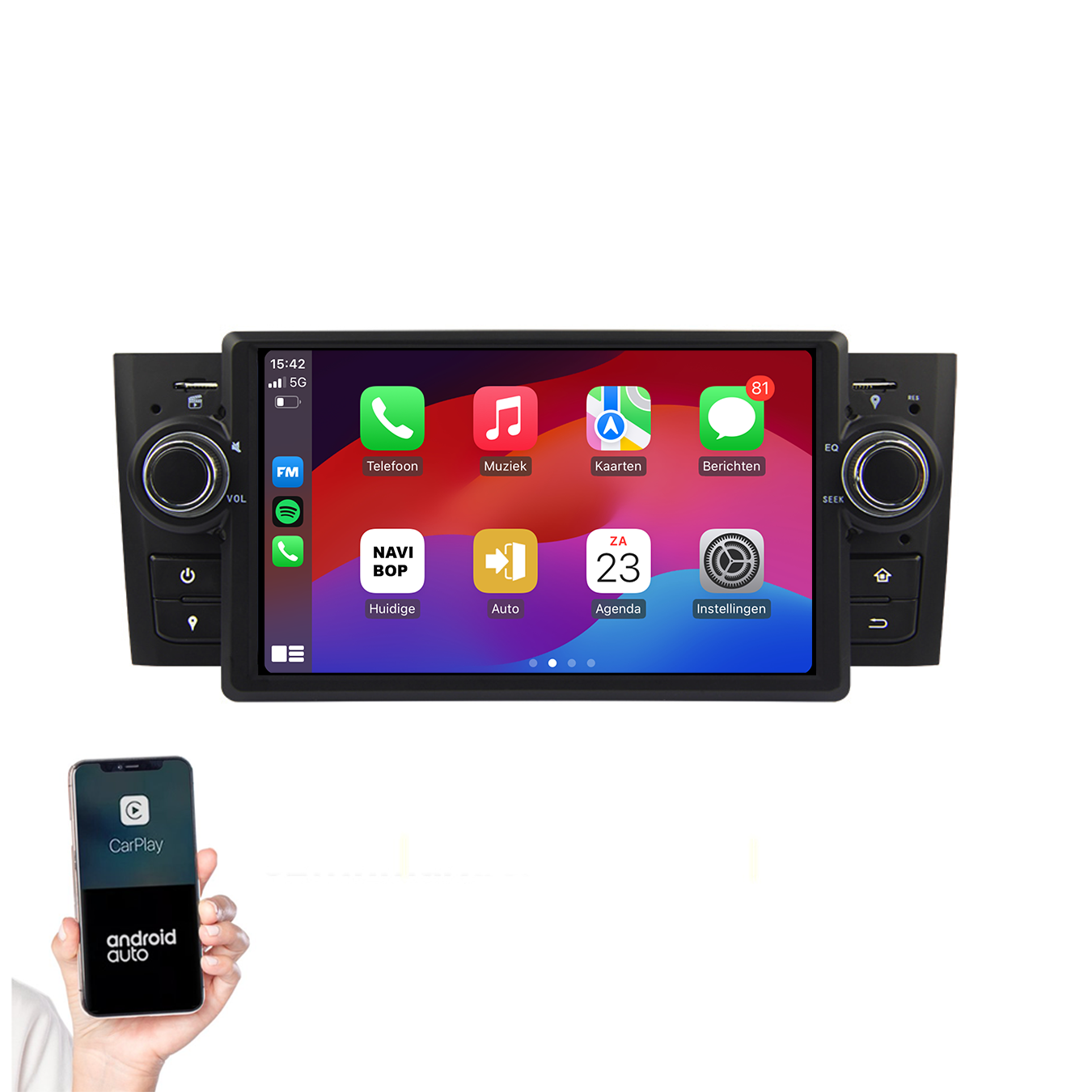 Fiat Punto Linea | Autoradio | 2007 t/m 2010 | Android 14 | Apple CarPlay & Android Auto