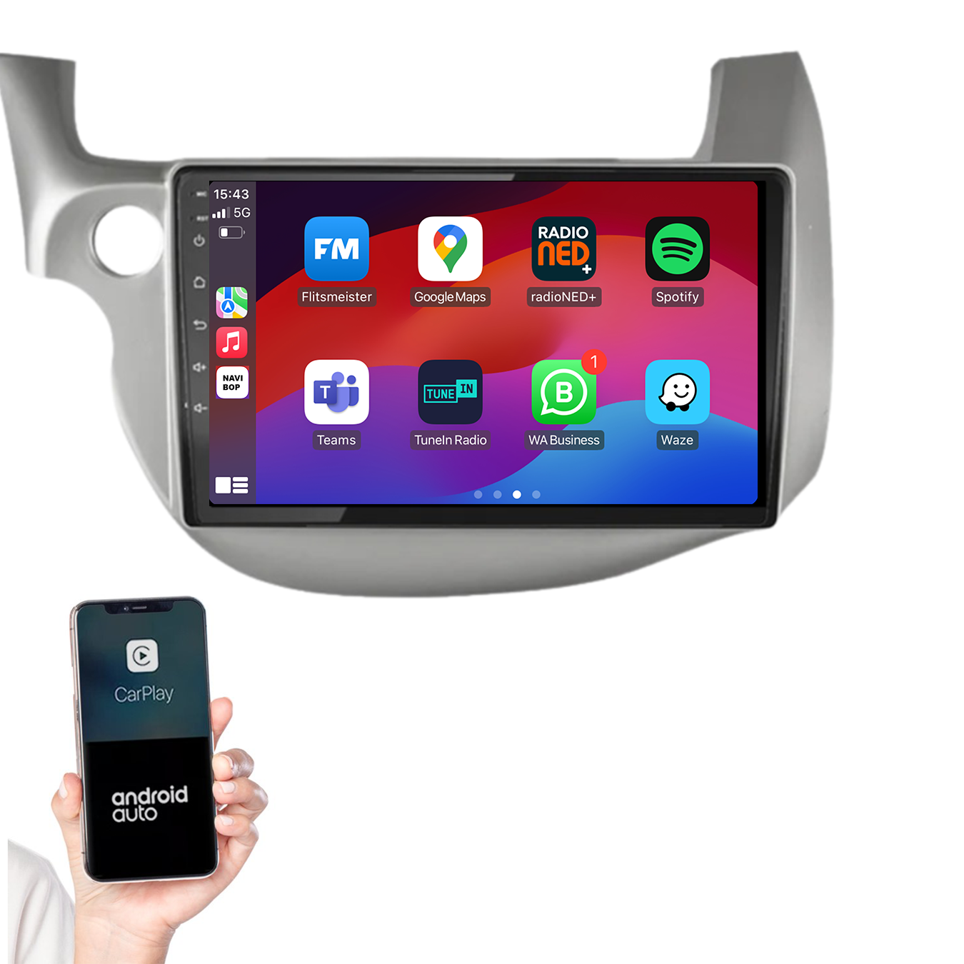 Honda Jazz | Autoradio | 2008 t/m 2015 | Android 14 | Apple CarPlay & Android Auto