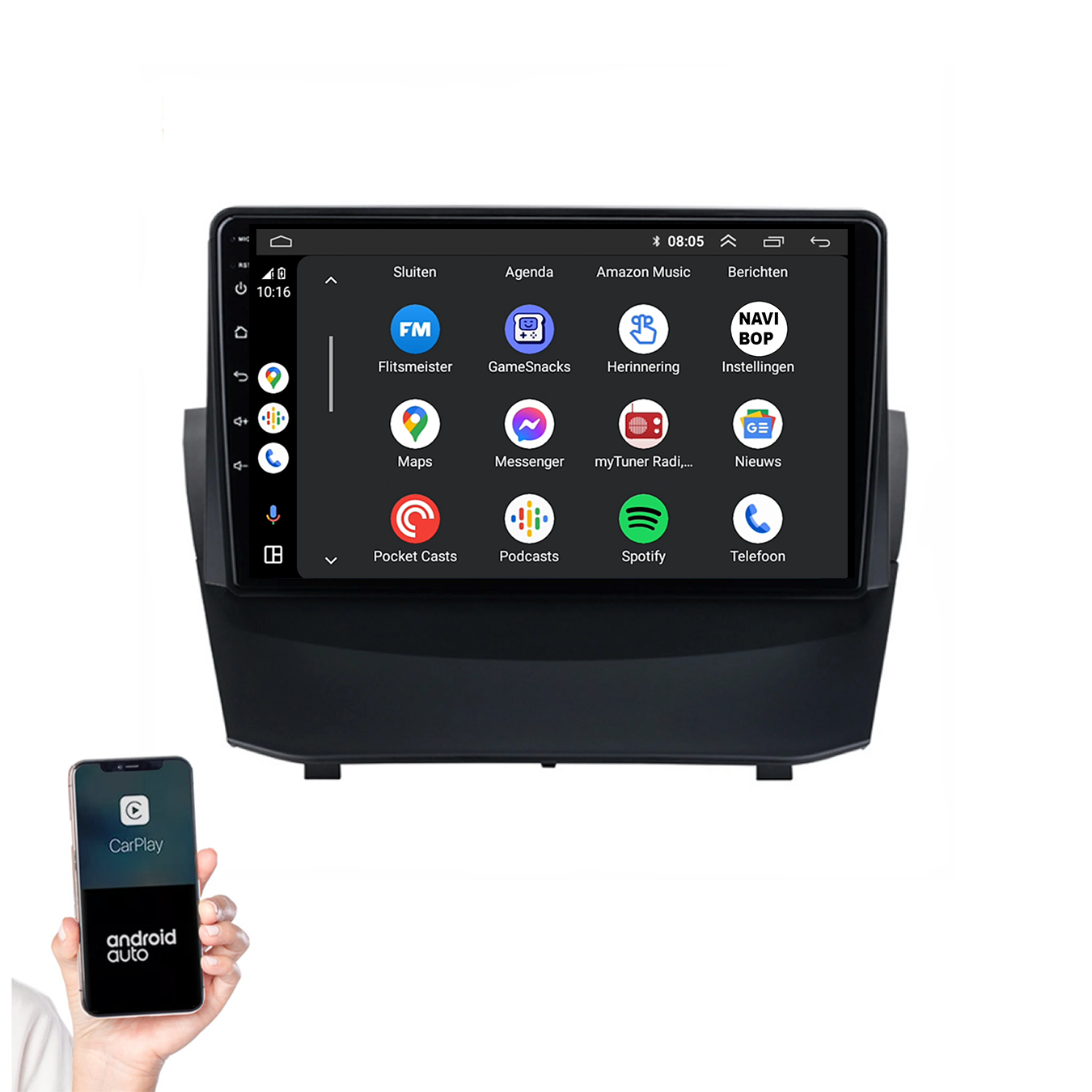 Ford Fiesta | Autoradio | 2009 t/m 2017 | Android 14 | Apple CarPlay & Android Auto