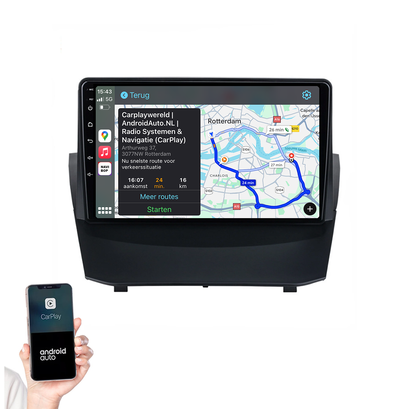Ford Fiesta | Autoradio | 2009 t/m 2017 | Android 14 | Apple CarPlay & Android Auto