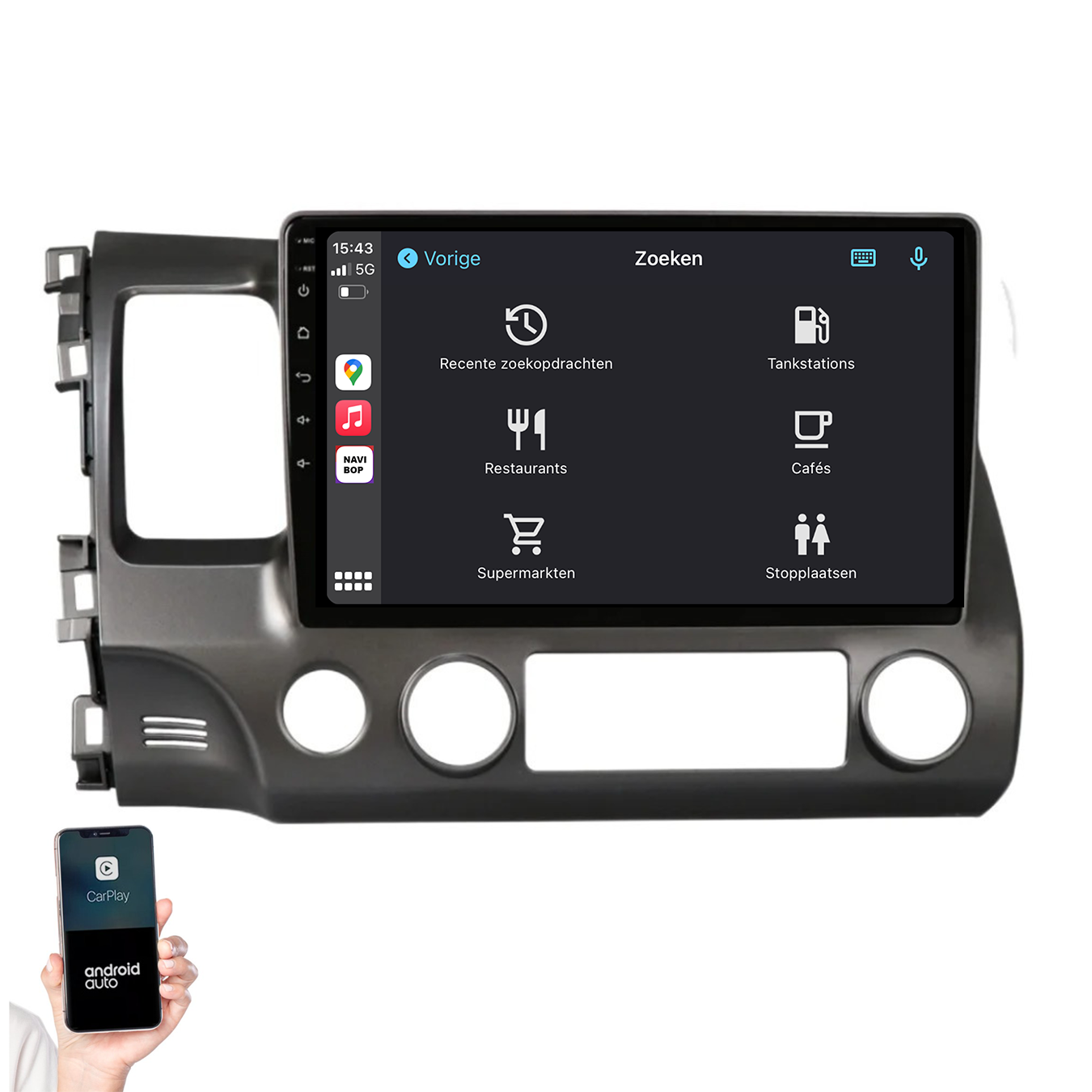 Honda Civic | Autoradio | 2007 t/m 2011 | Android 14 | Apple CarPlay & Android Auto