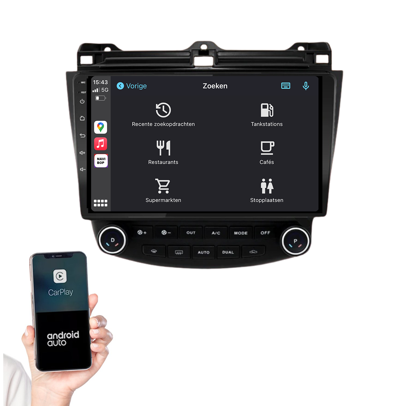 Honda Accord | Autoradio | 2003 t/m 2008 | Android 14 | Apple CarPlay & Android Auto