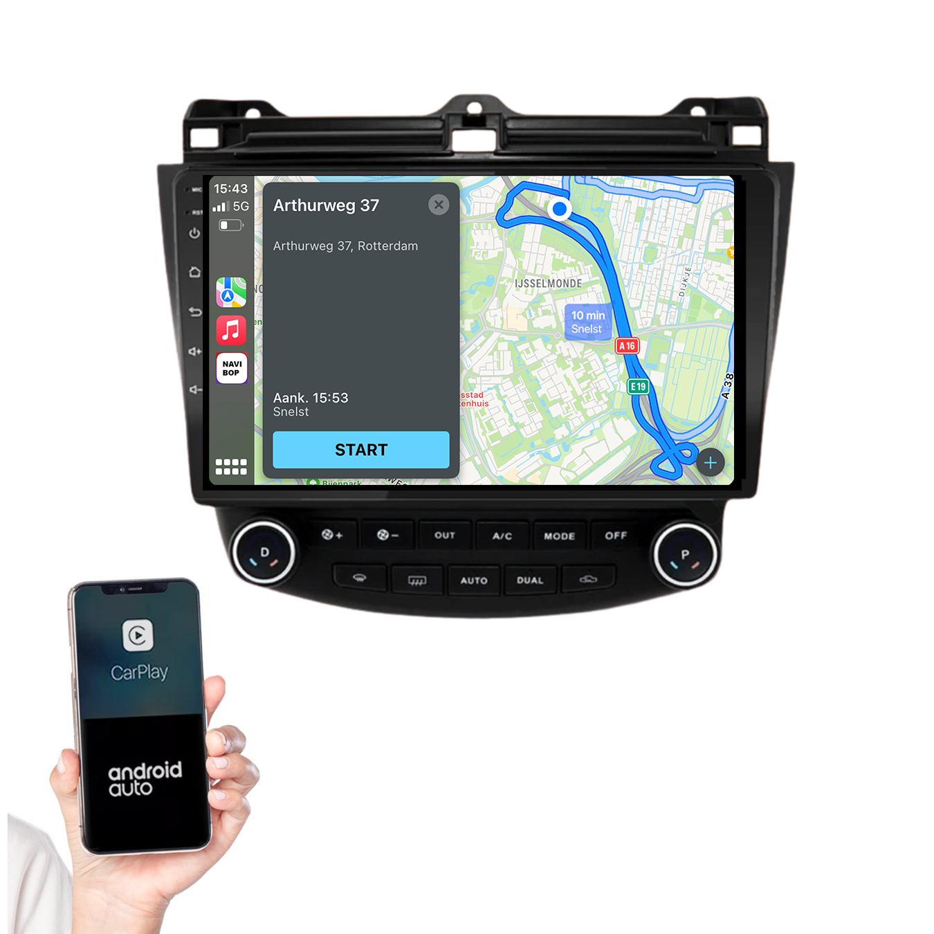 Honda Accord | Autoradio | 2003 t/m 2008 | Android 14 | Apple CarPlay & Android Auto