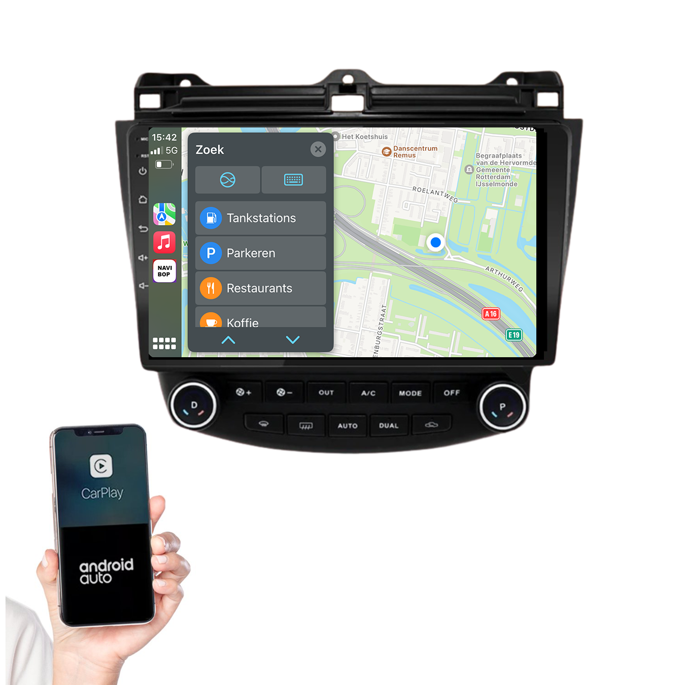 Honda Accord | Autoradio | 2003 t/m 2008 | Android 14 | Apple CarPlay & Android Auto