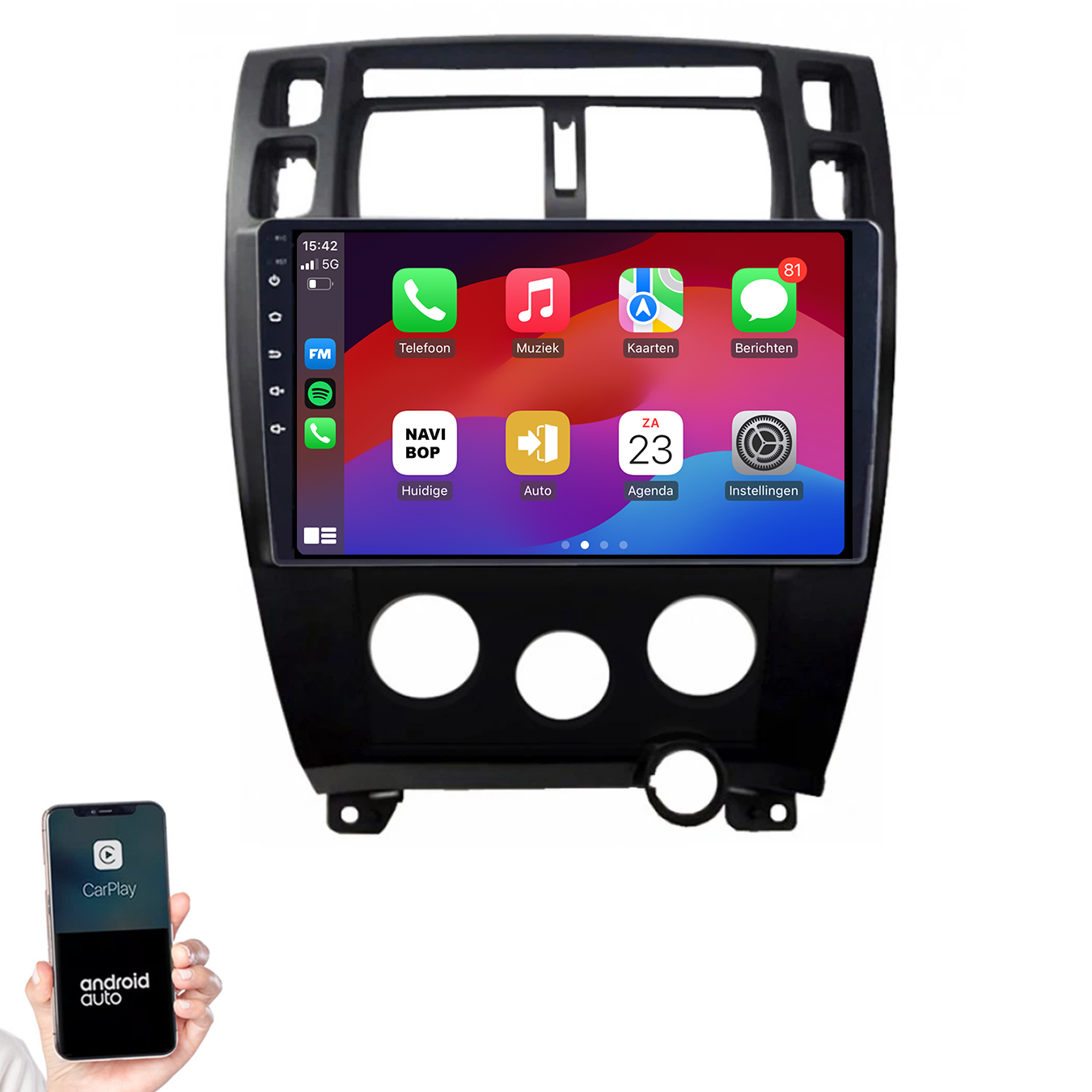 Hyundai Tucson | Autoradio | 2004 t/m 2009 | Android 14 | Apple CarPlay & Android Auto