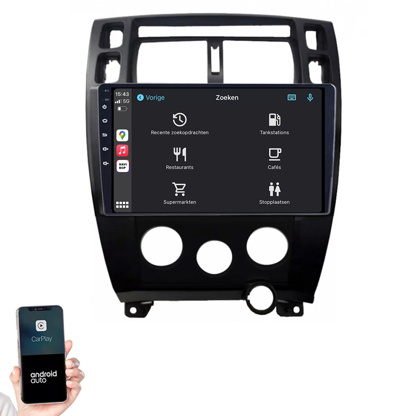 Hyundai Tucson | Autoradio | 2004 t/m 2009 | Android 14 | Apple CarPlay & Android Auto