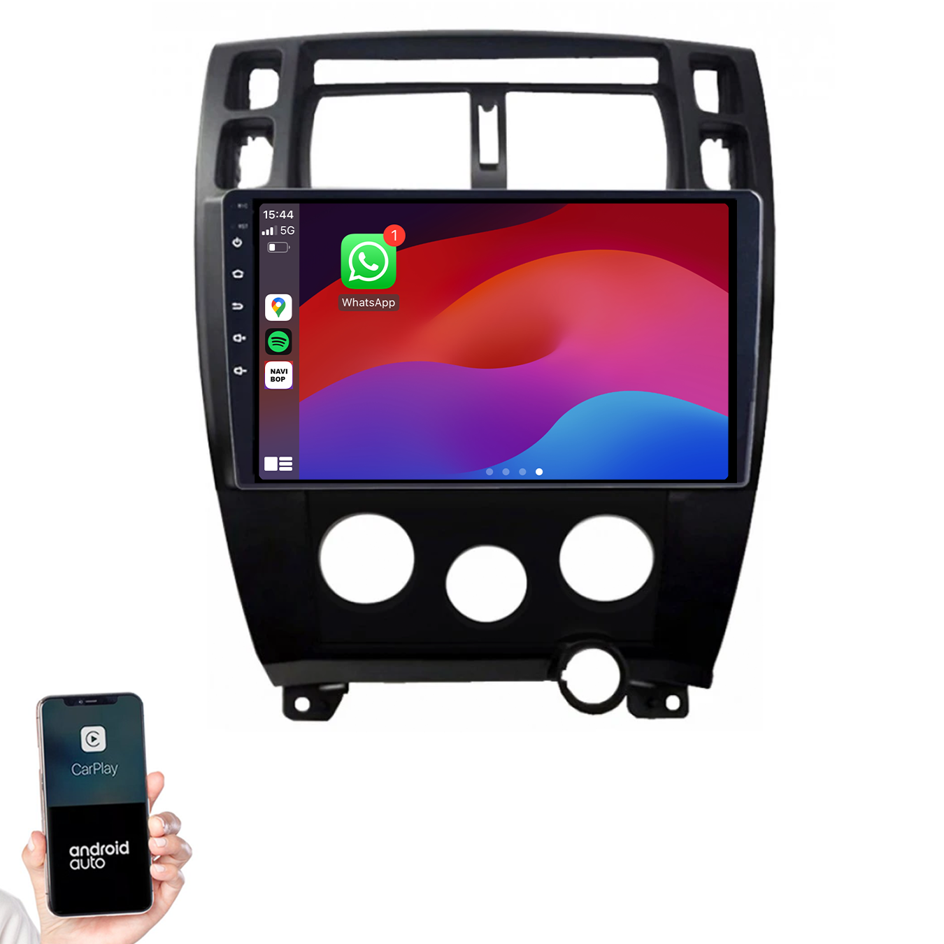 Hyundai Tucson | Autoradio | 2004 t/m 2009 | Android 14 | Apple CarPlay & Android Auto