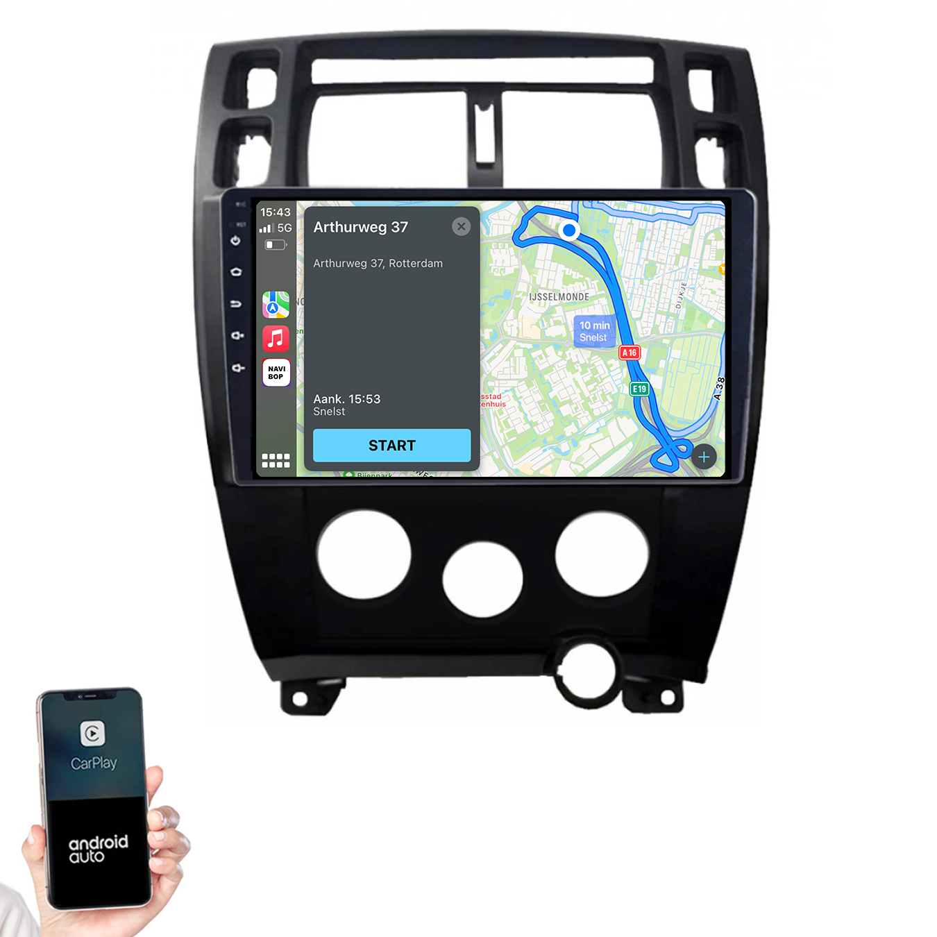 Hyundai Tucson | Autoradio | 2004 t/m 2009 | Android 14 | Apple CarPlay & Android Auto