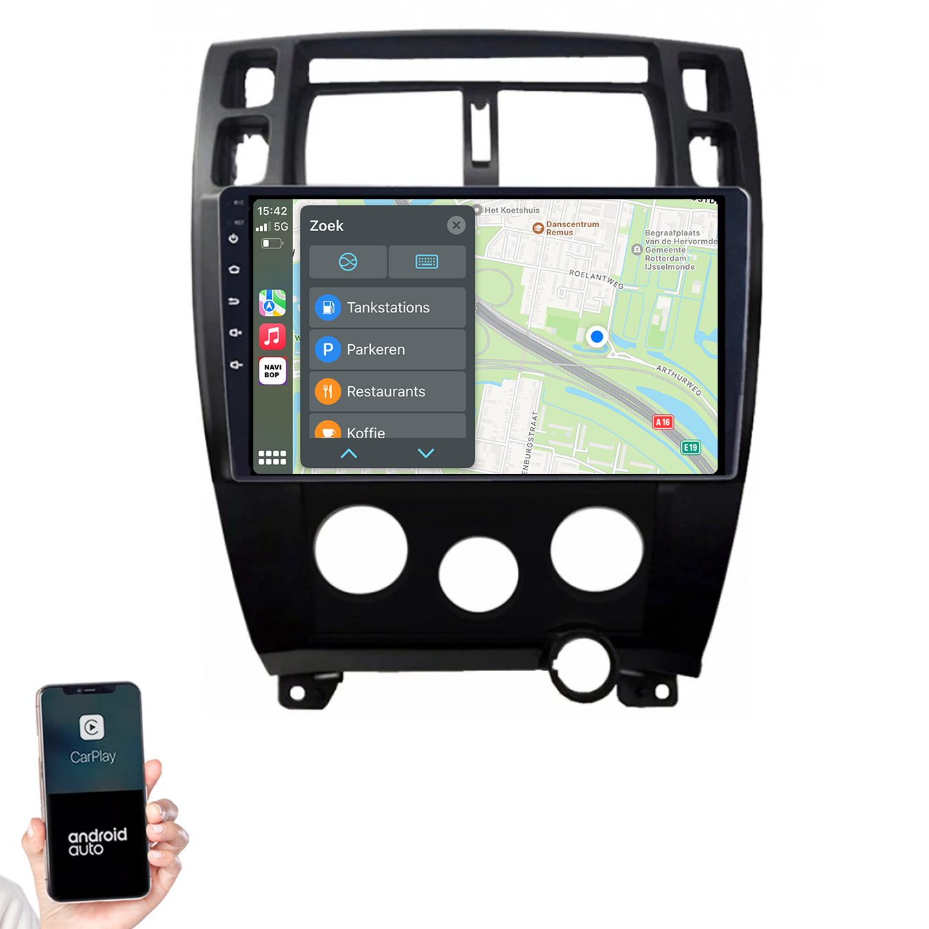 Hyundai Tucson | Autoradio | 2004 t/m 2009 | Android 14 | Apple CarPlay & Android Auto
