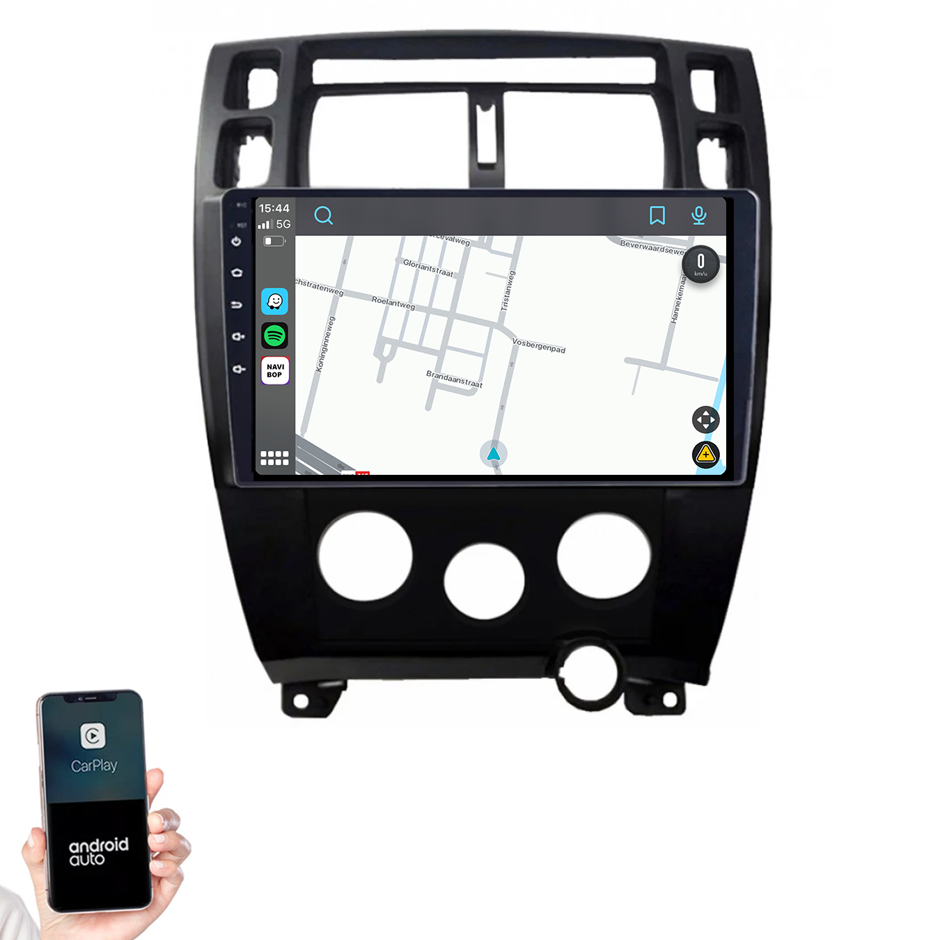 Hyundai Tucson | Autoradio | 2004 t/m 2009 | Android 14 | Apple CarPlay & Android Auto