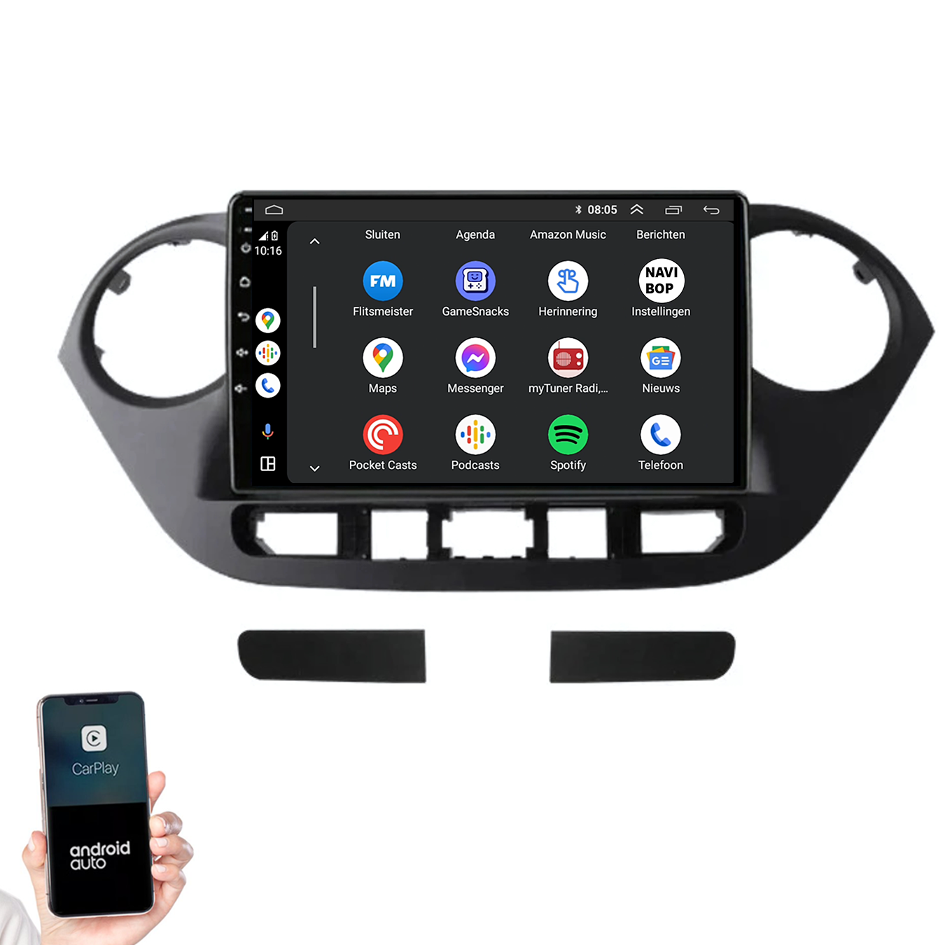 Hyundai I10 | Autoradio | 2014 t/m 2017 | Android 14 | Apple CarPlay & Android Auto