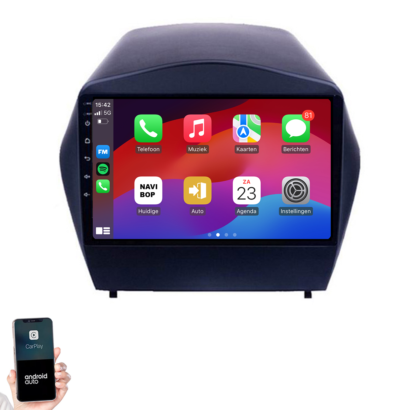 Hyundai Tucson | Autoradio | 2009 t/m 2015 | Android 14 | Apple CarPlay & Android Auto