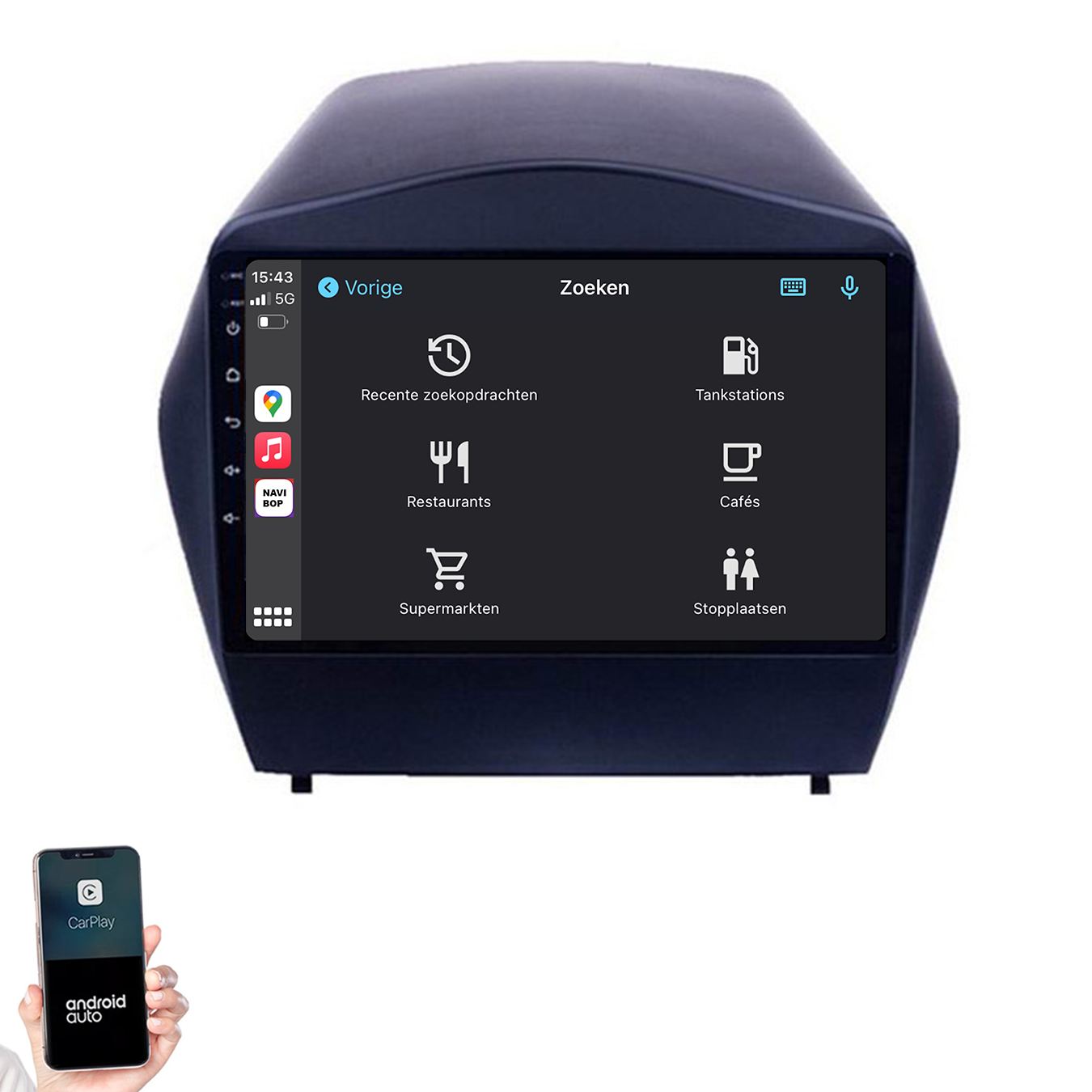 Hyundai Tucson | Autoradio | 2009 t/m 2015 | Android 14 | Apple CarPlay & Android Auto