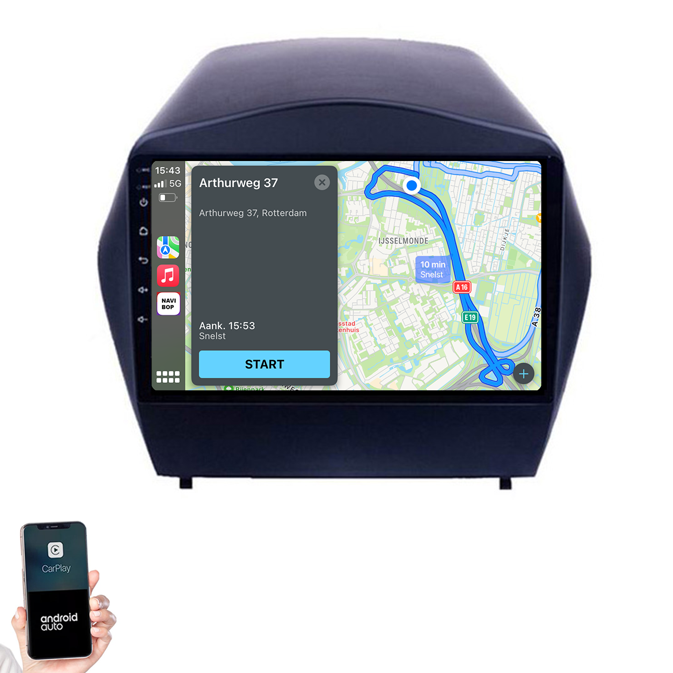 Hyundai Tucson | Autoradio | 2009 t/m 2015 | Android 14 | Apple CarPlay & Android Auto