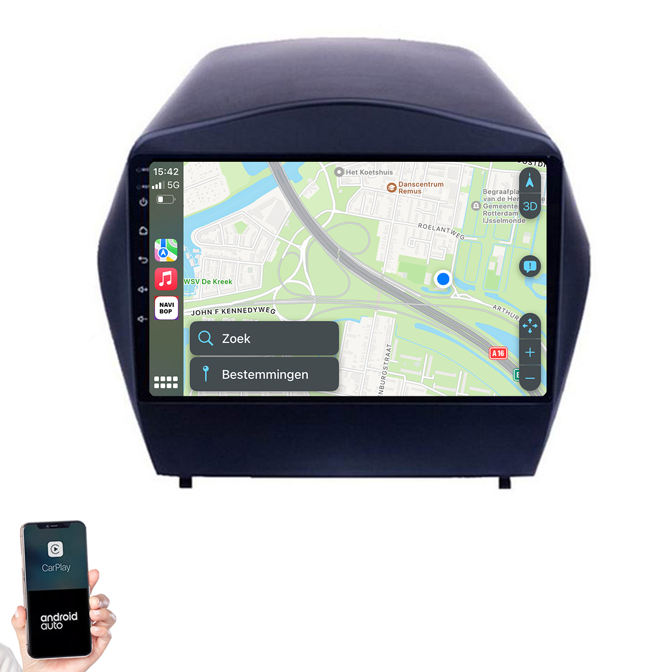Hyundai Tucson | Autoradio | 2009 t/m 2015 | Android 14 | Apple CarPlay & Android Auto