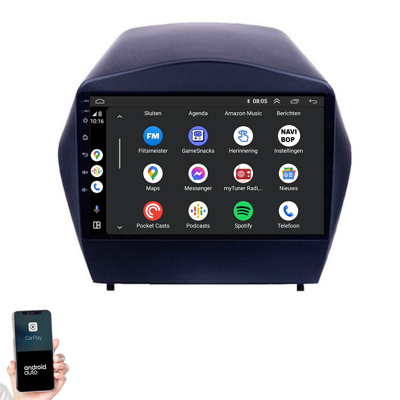Hyundai Tucson | Autoradio | 2009 t/m 2015 | Android 14 | Apple CarPlay & Android Auto