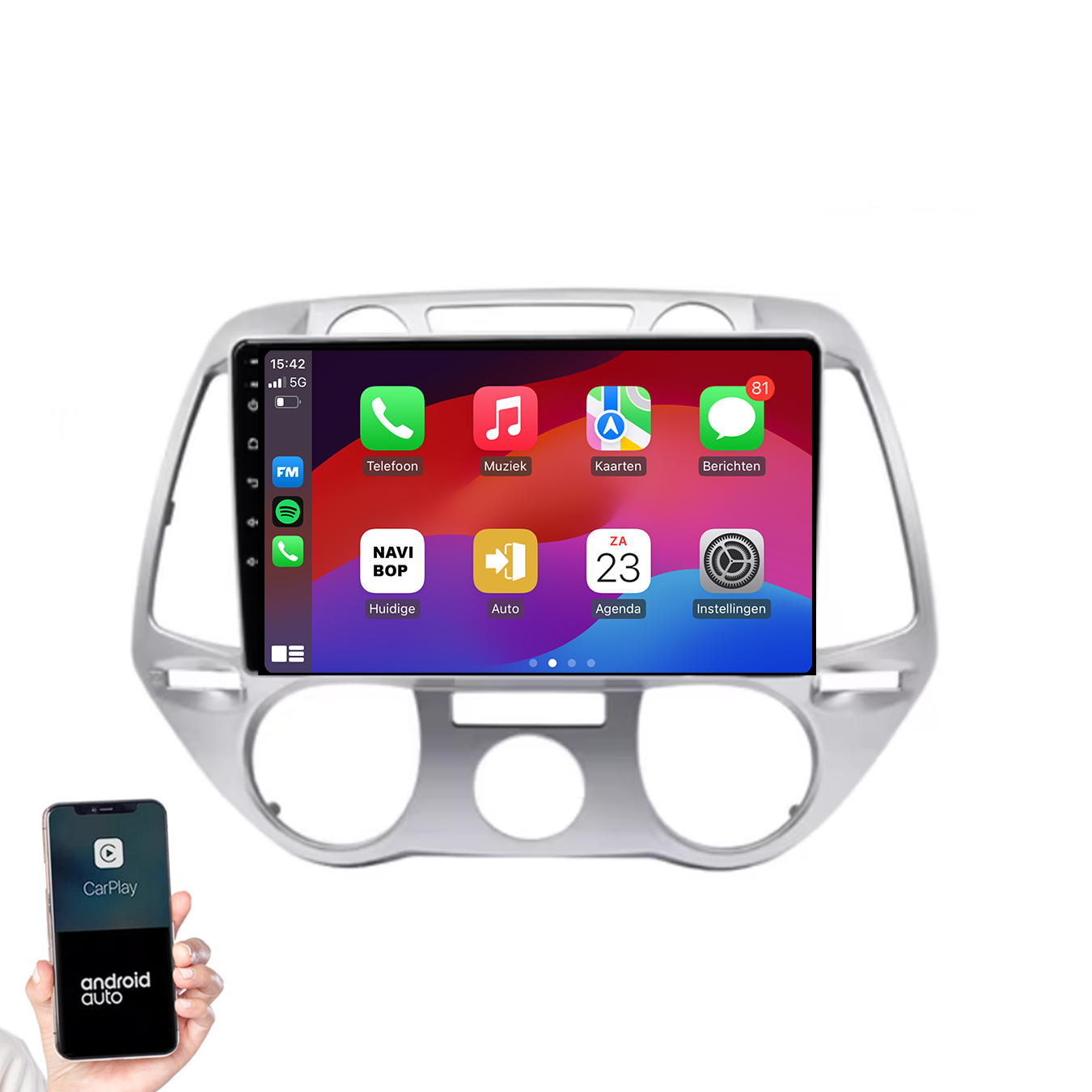Hyundai I20 | Autoradio | 2008 t/m 2014 | Android 14 | Apple CarPlay & Android Auto