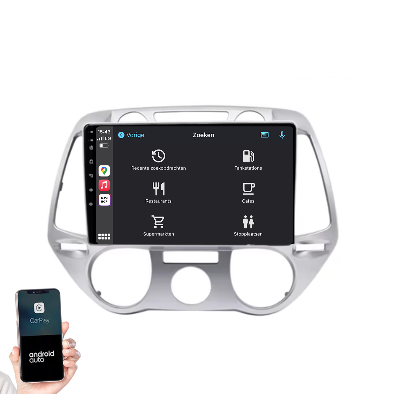 Hyundai I20 | Autoradio | 2008 t/m 2014 | Android 14 | Apple CarPlay & Android Auto