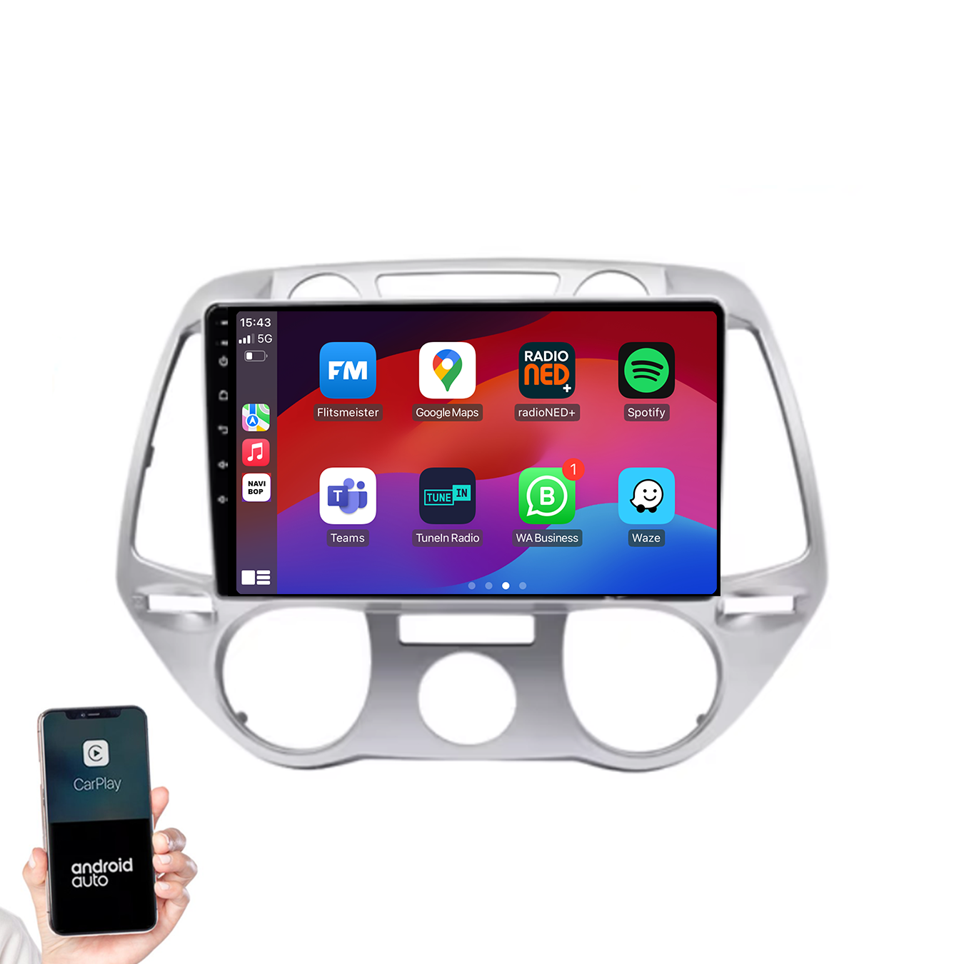 Hyundai I20 | Autoradio | 2008 t/m 2014 | Android 14 | Apple CarPlay & Android Auto