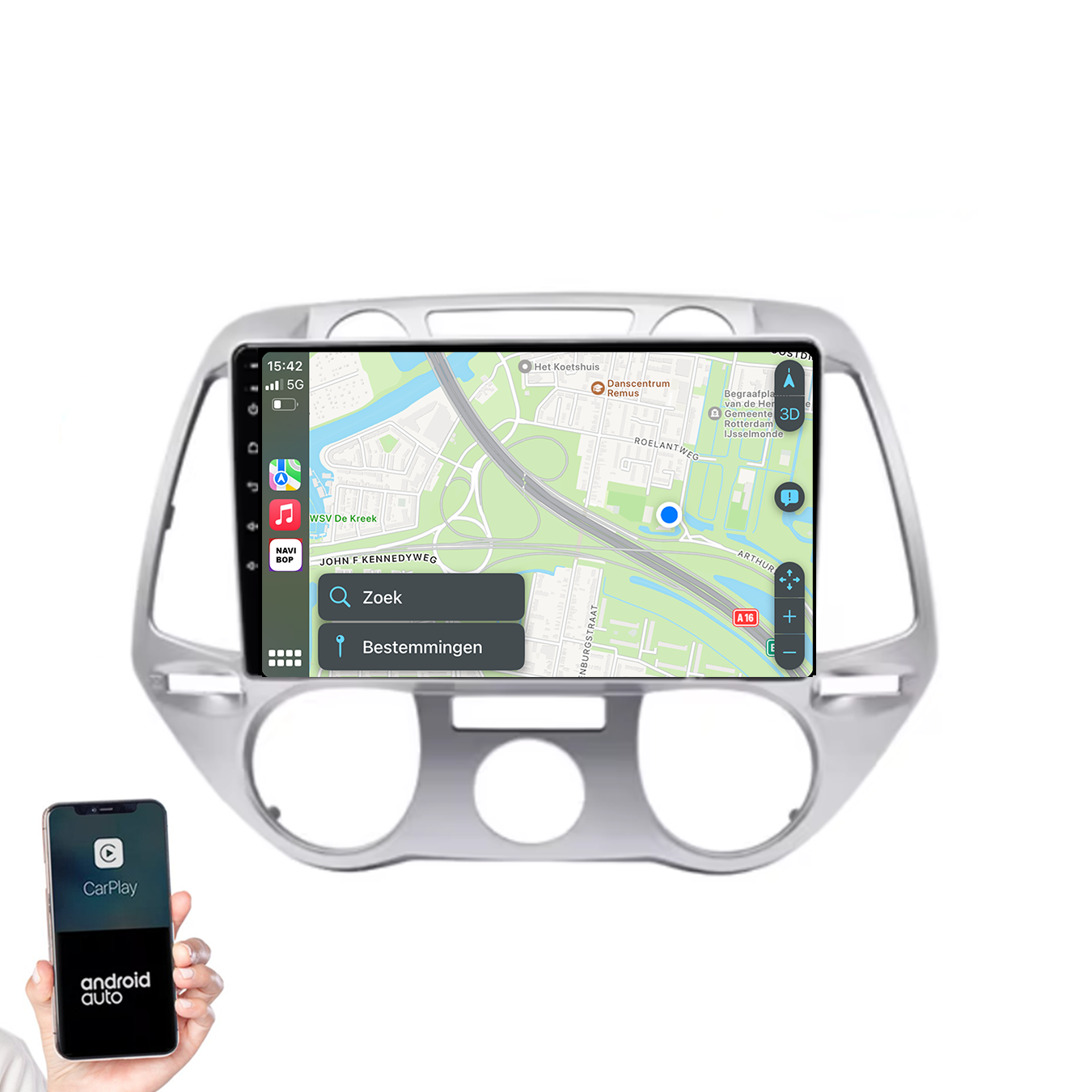 Hyundai I20 | Autoradio | 2008 t/m 2014 | Android 14 | Apple CarPlay & Android Auto