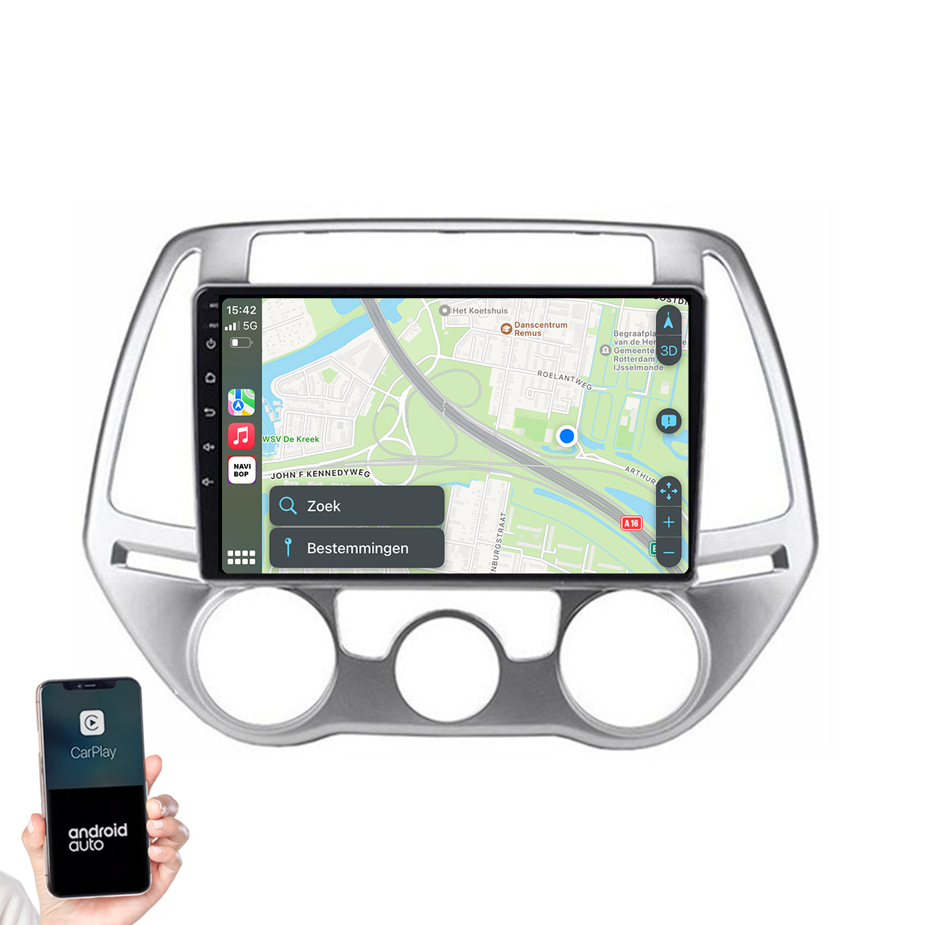 Hyundai I20 | Autoradio | 2008 t/m 2014 | Android 14 | Apple CarPlay & Android Auto