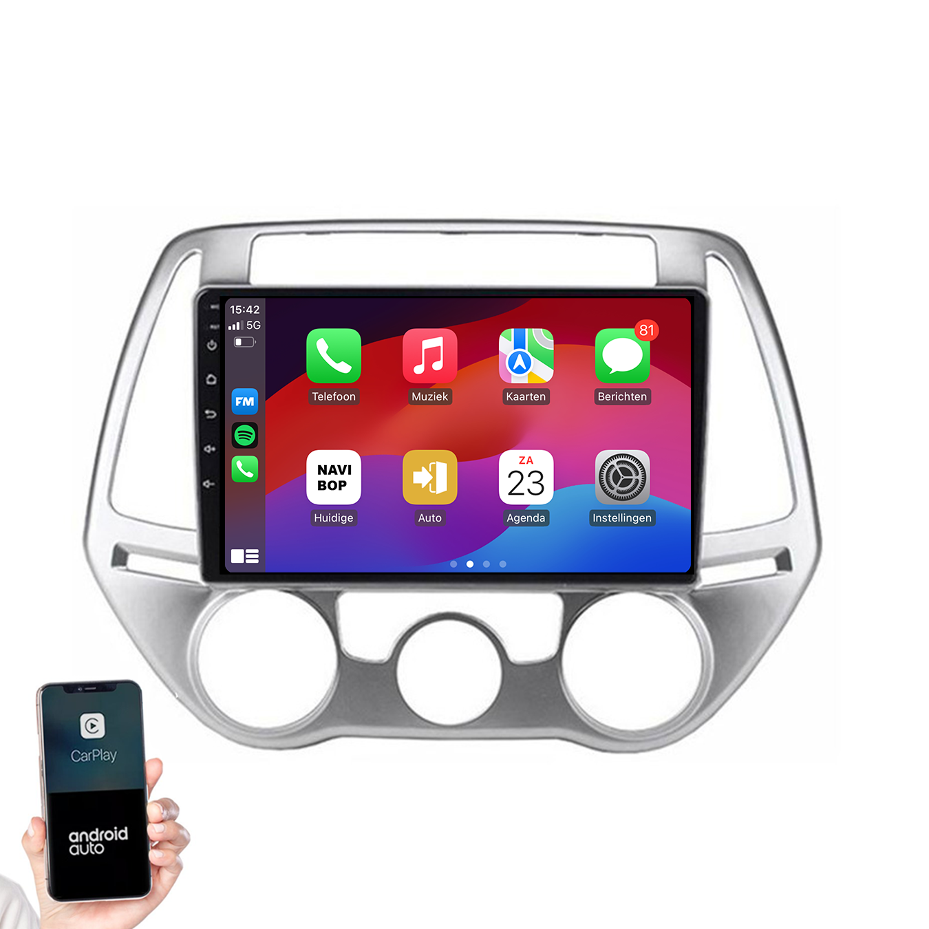 Hyundai I20 | Autoradio | 2008 t/m 2014 | Android 14 | Apple CarPlay & Android Auto