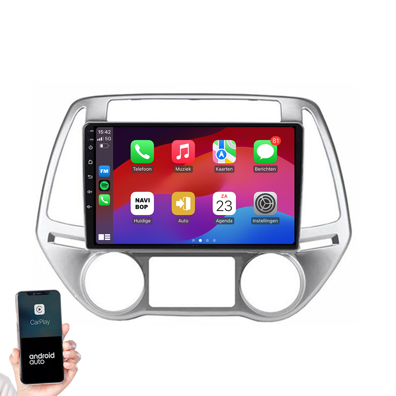 Hyundai I20 | Autoradio | 2008 t/m 2014 | Android 14 | Apple CarPlay & Android Auto