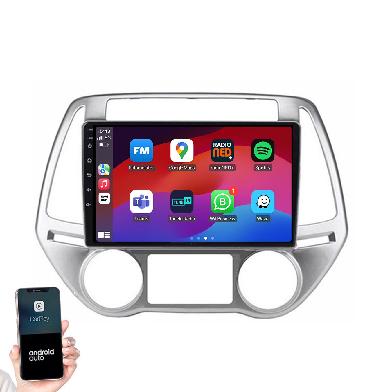 Hyundai I20 | Autoradio | 2008 t/m 2014 | Android 14 | Apple CarPlay & Android Auto