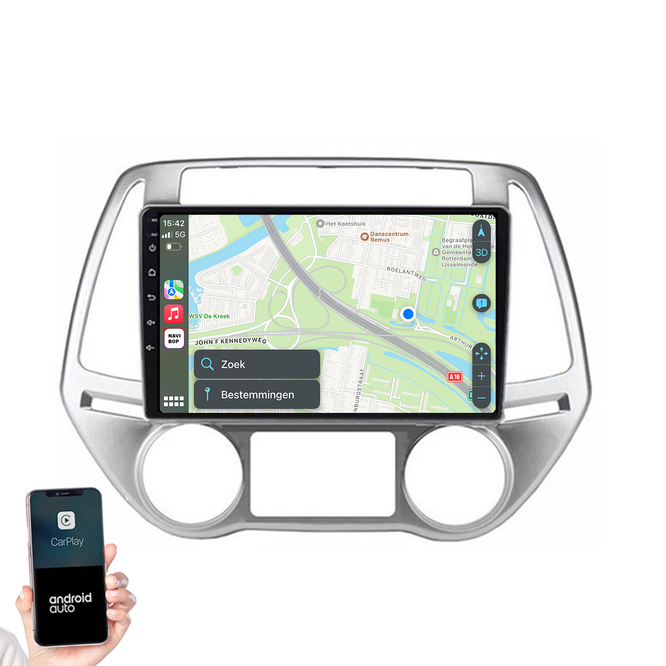 Hyundai I20 | Autoradio | 2008 t/m 2014 | Android 14 | Apple CarPlay & Android Auto