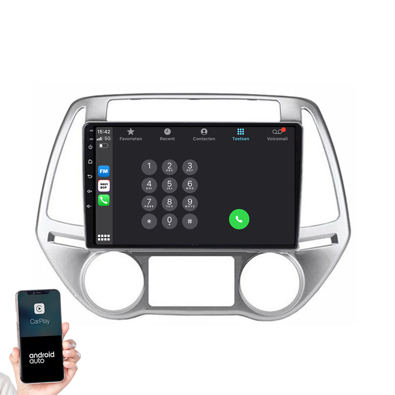 Hyundai I20 | Autoradio | 2008 t/m 2014 | Android 14 | Apple CarPlay & Android Auto