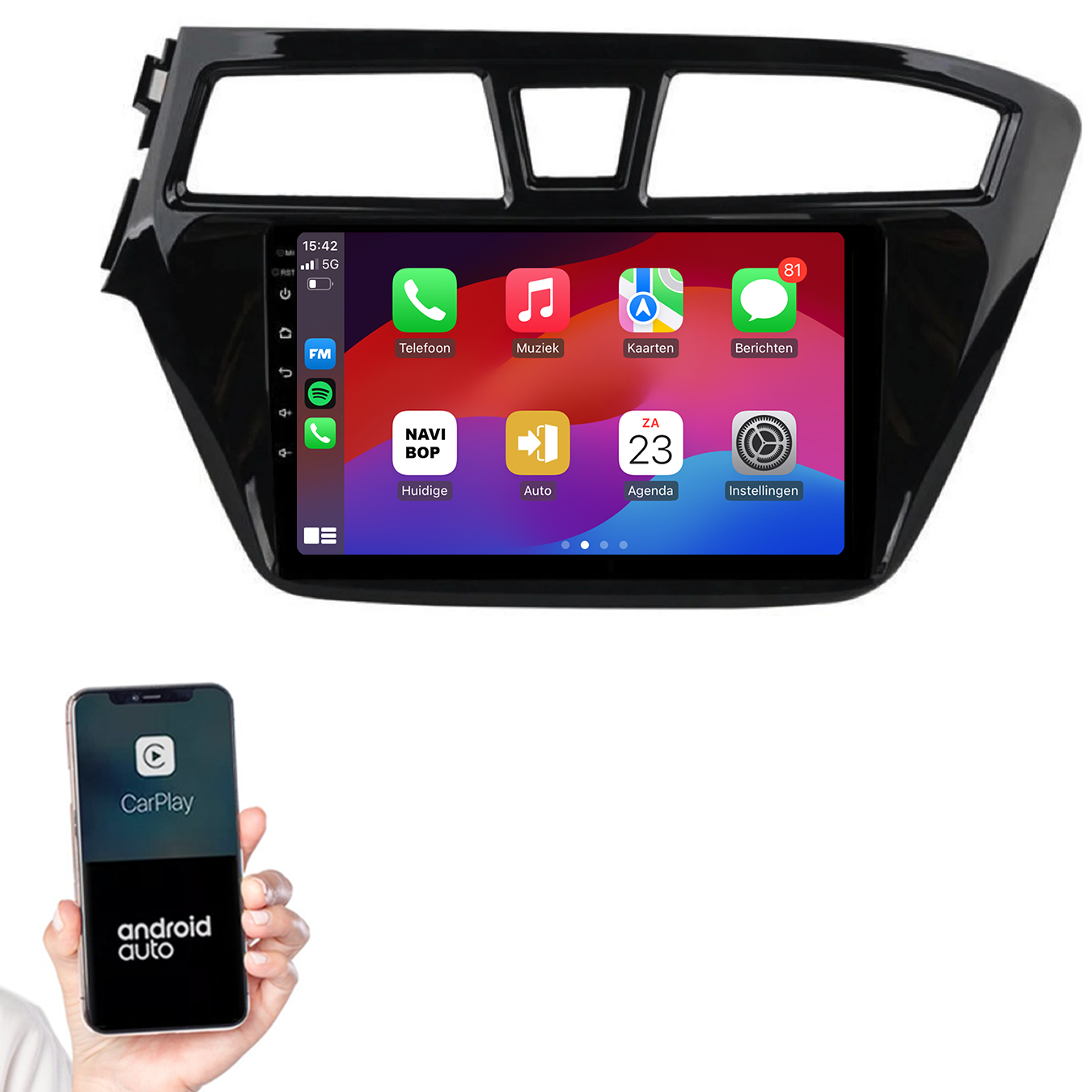 Hyundai I20 | Autoradio | 2015 t/m 2019 | Android 14 | Apple CarPlay & Android Auto