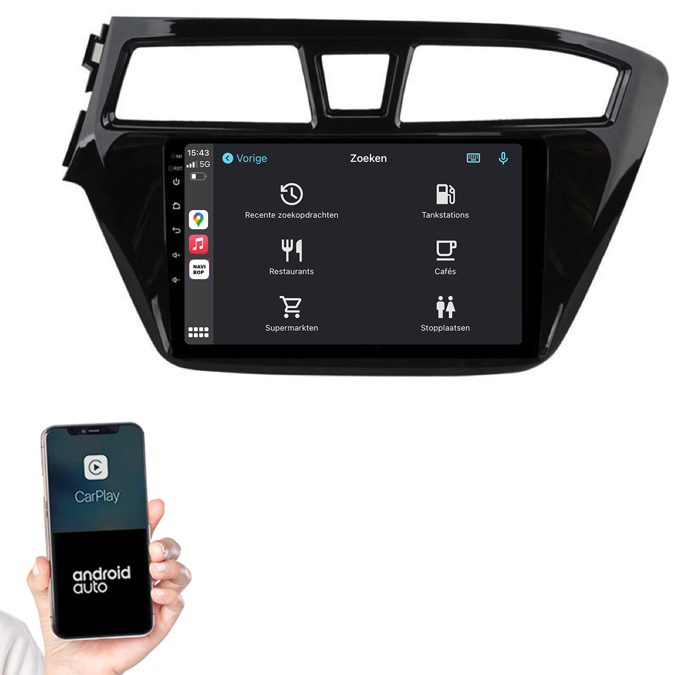 Hyundai I20 | Autoradio | 2015 t/m 2019 | Android 14 | Apple CarPlay & Android Auto