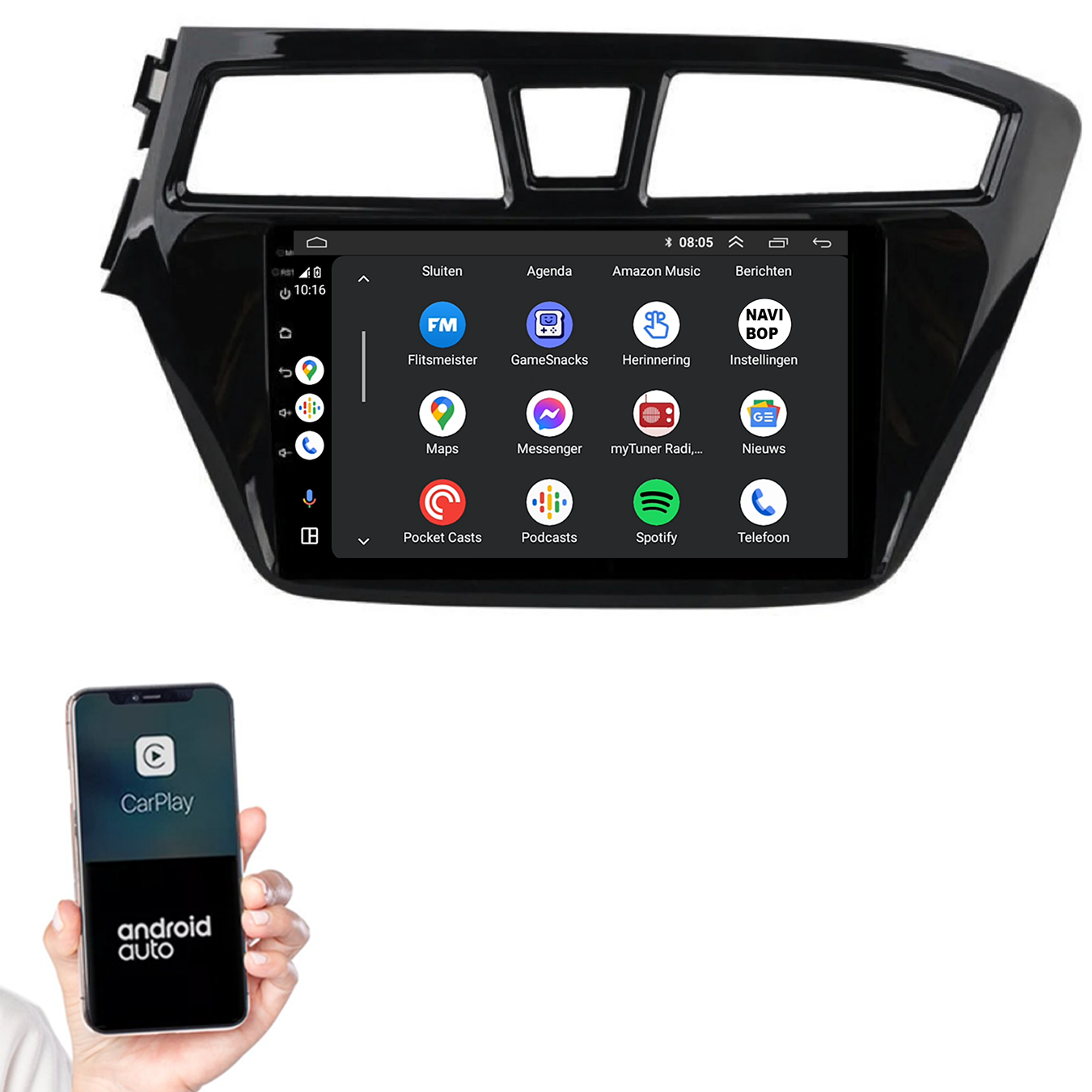 Hyundai I20 | Autoradio | 2015 t/m 2019 | Android 14 | Apple CarPlay & Android Auto