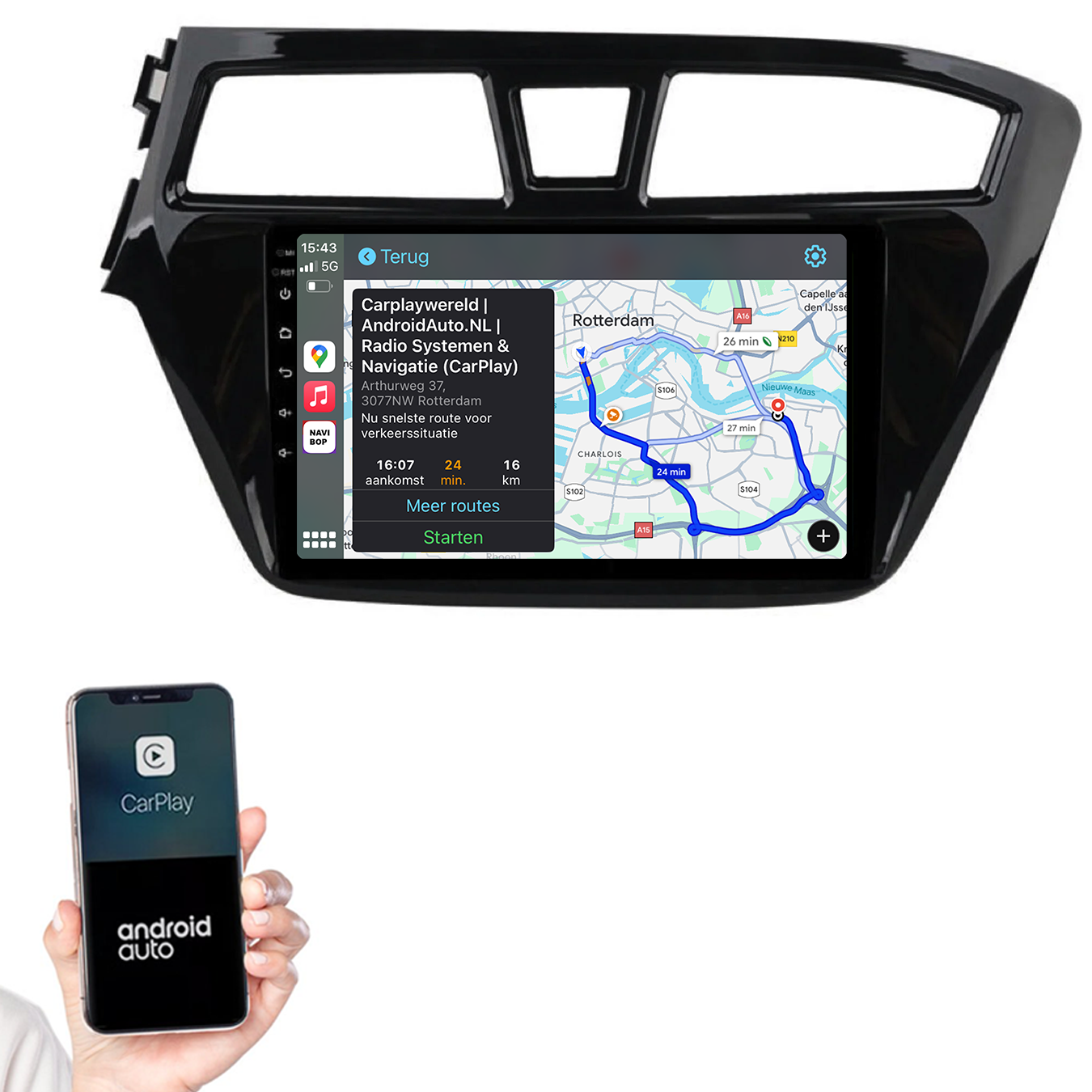 Hyundai I20 | Autoradio | 2015 t/m 2019 | Android 14 | Apple CarPlay & Android Auto