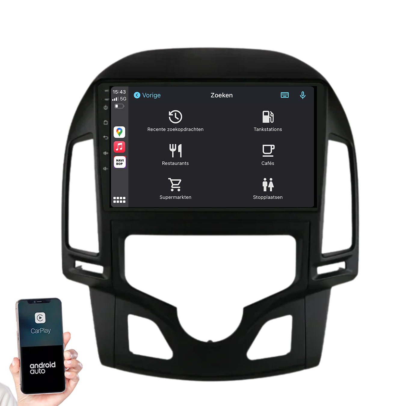 Hyundai I30 | Autoradio | 2007 t/m 2012 | Android 14 | Apple CarPlay & Android Auto