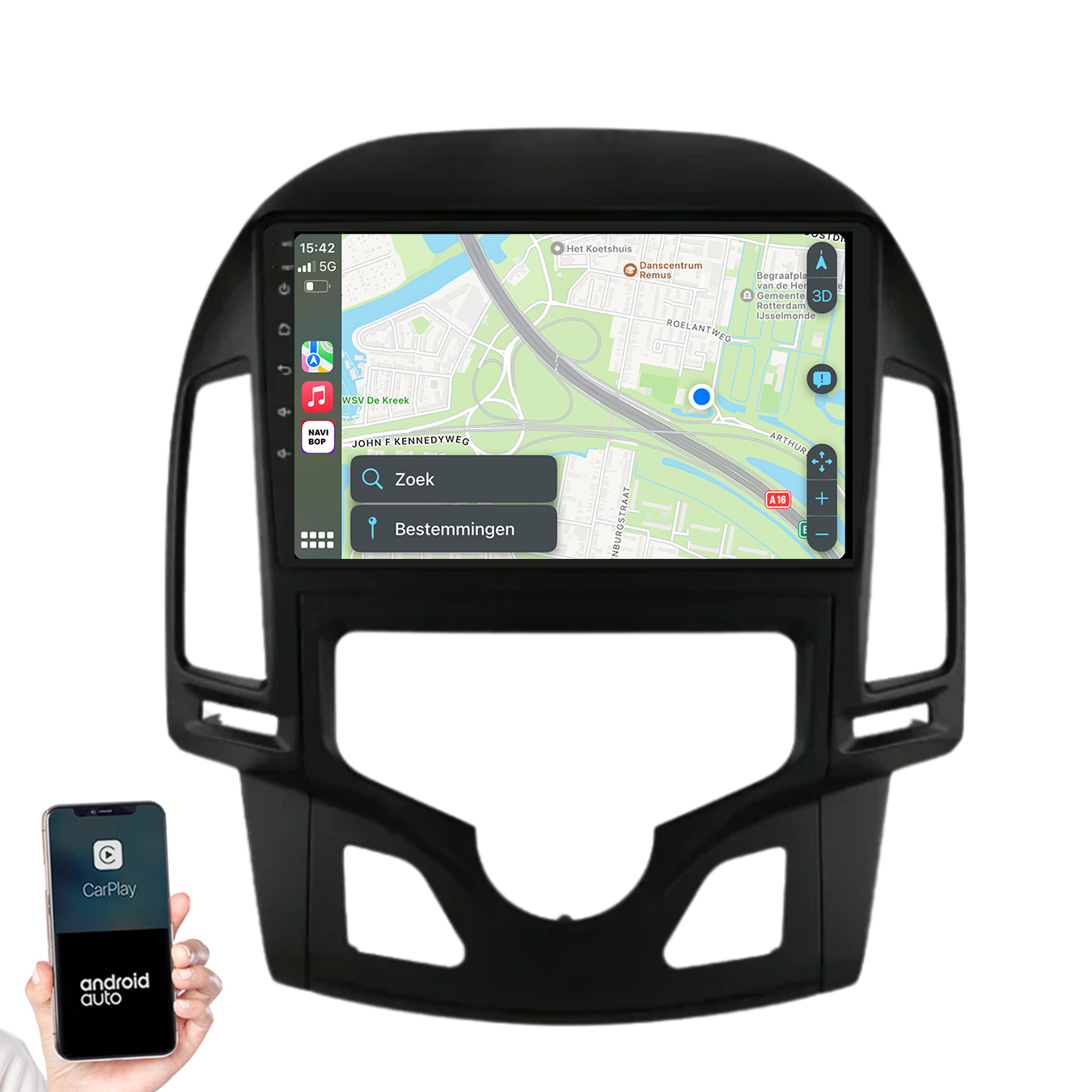 Hyundai I30 | Autoradio | 2007 t/m 2012 | Android 14 | Apple CarPlay & Android Auto
