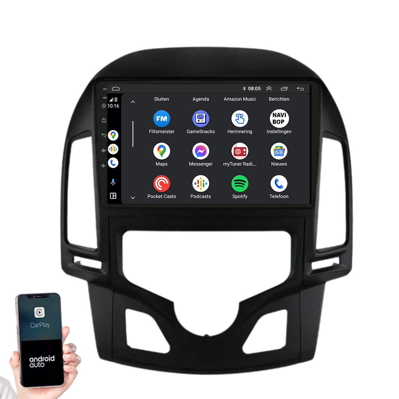 Hyundai I30 | Autoradio | 2007 t/m 2012 | Android 14 | Apple CarPlay & Android Auto
