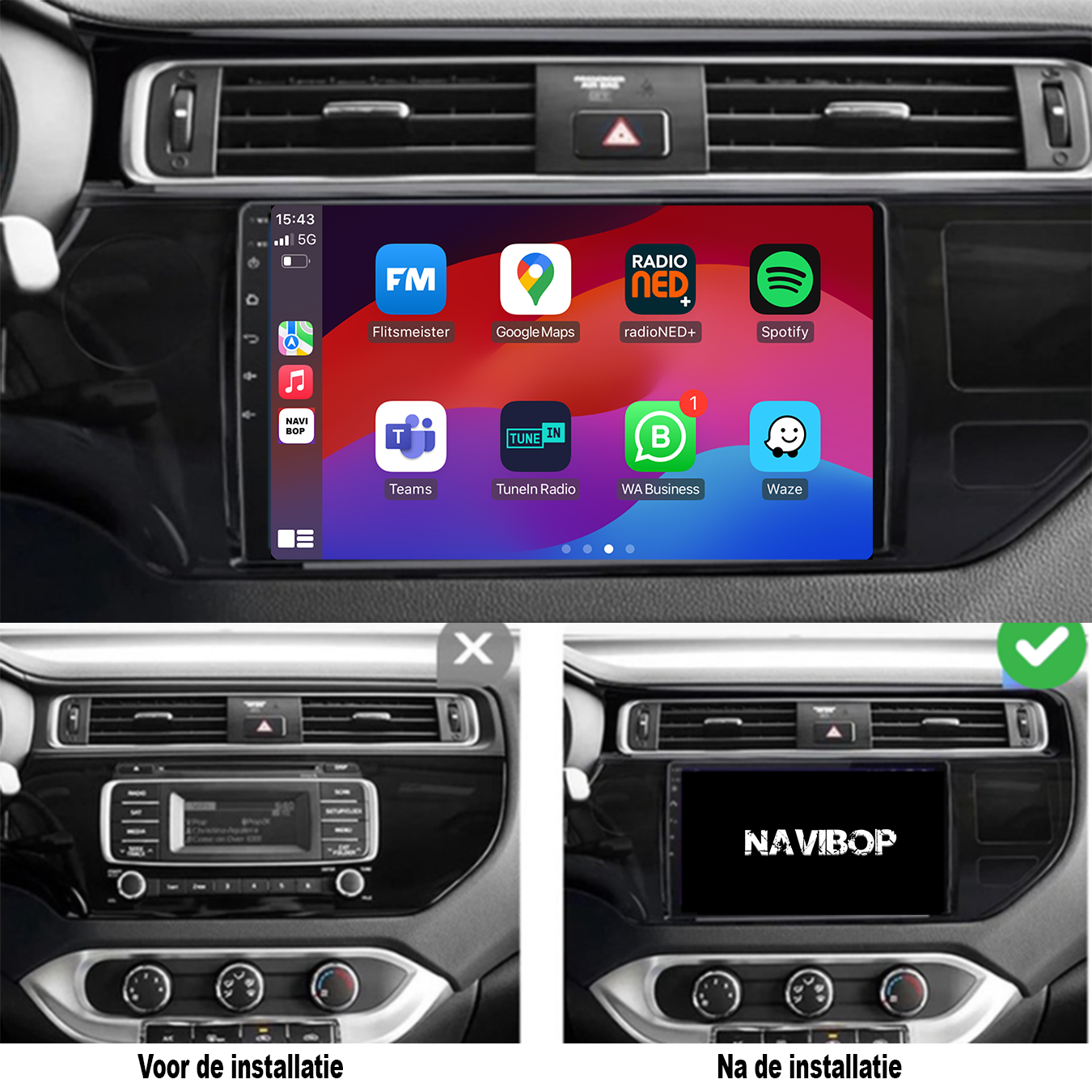Kia Rio | Autoradio |2011 t/m 2017 | Android 14 | Apple CarPlay & Android Auto