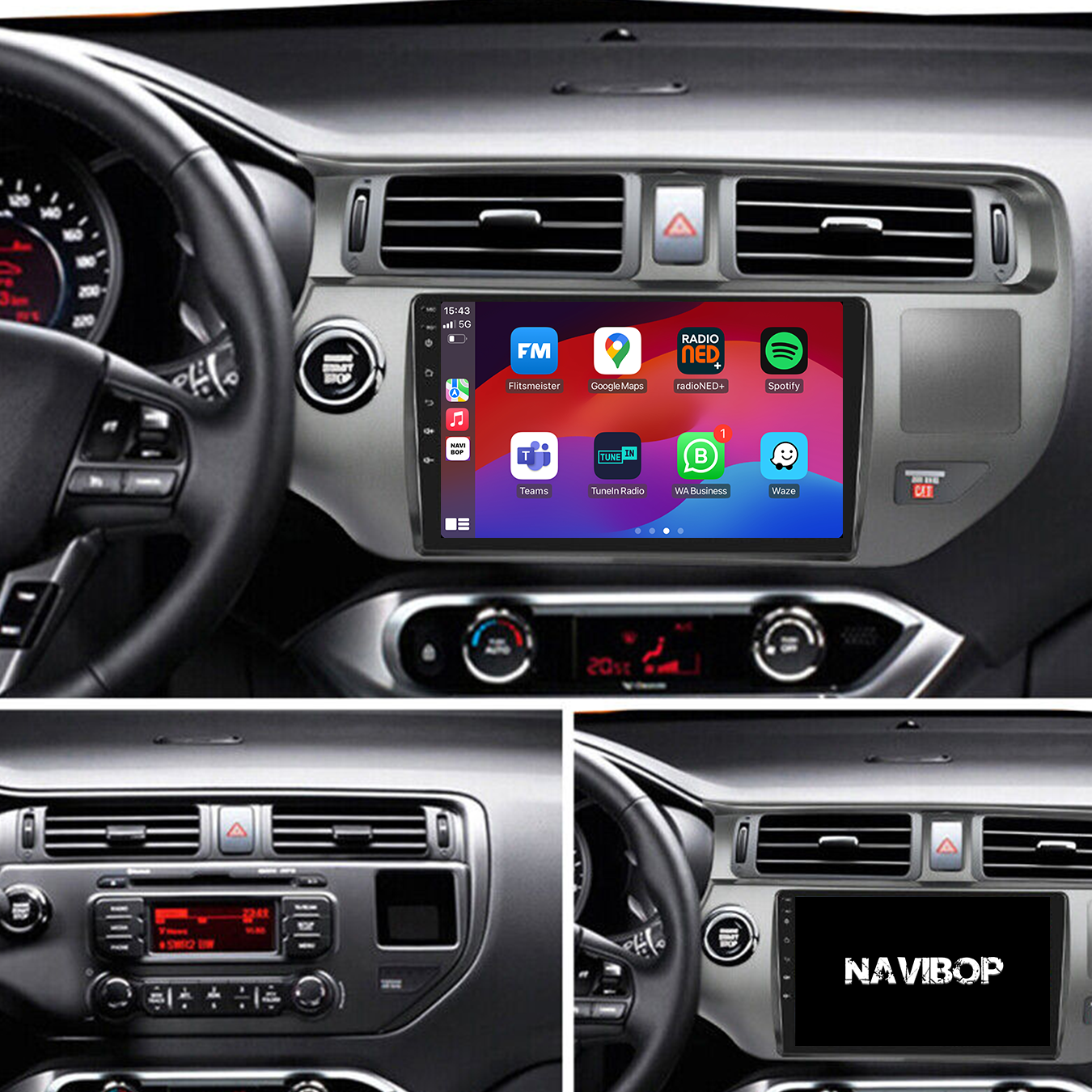 Kia Rio | Autoradio |2011 t/m 2017 | Android 14 | Apple CarPlay & Android Auto