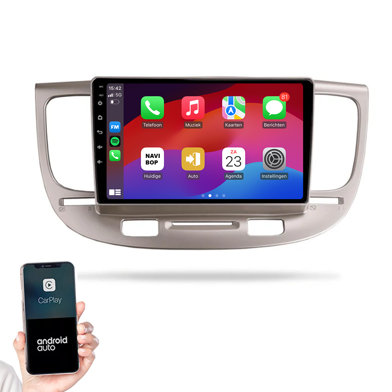 Kia Rio | Autoradio |2005 t/m 2011 | Android 14 | Apple CarPlay & Android Auto