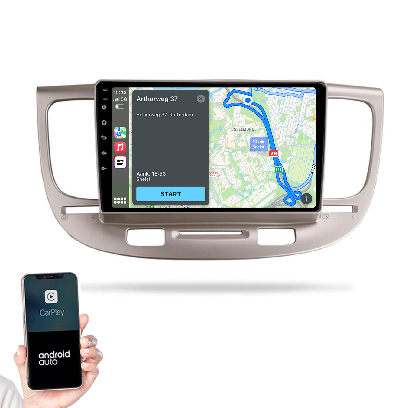 Kia Rio | Autoradio |2005 t/m 2011 | Android 14 | Apple CarPlay & Android Auto
