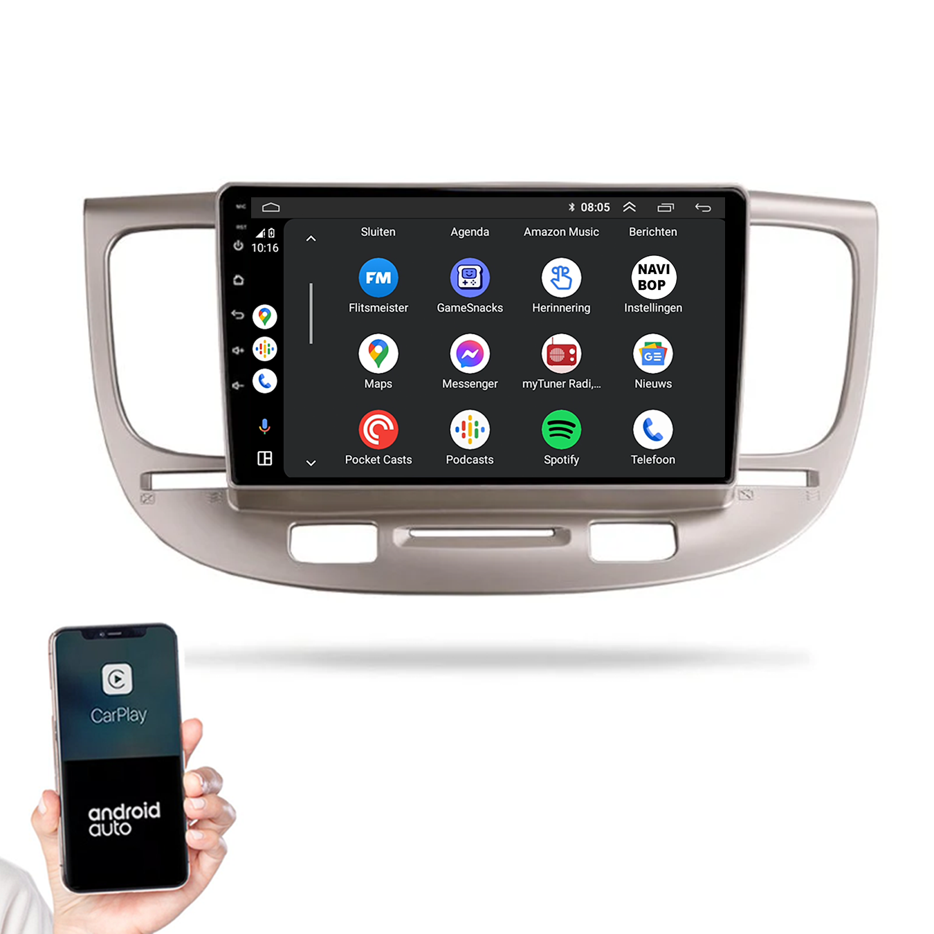 Kia Rio | Autoradio |2005 t/m 2011 | Android 14 | Apple CarPlay & Android Auto