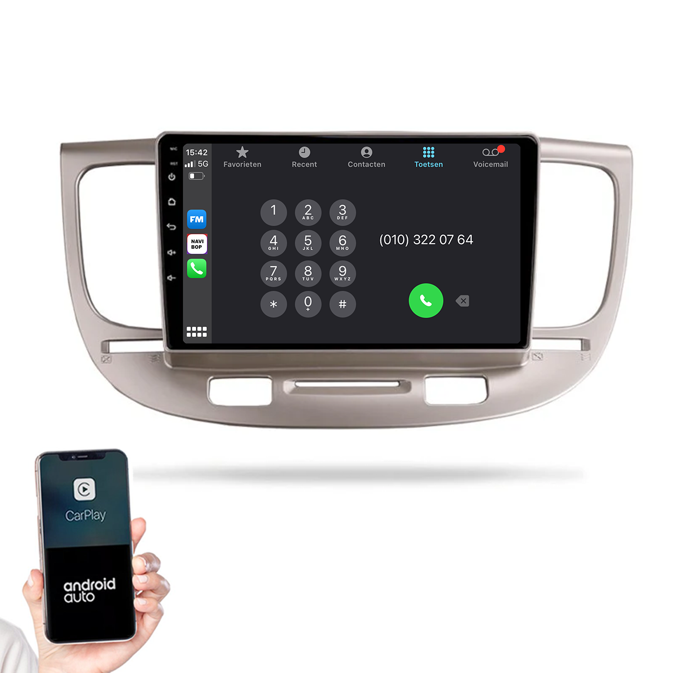 Kia Rio | Autoradio |2005 t/m 2011 | Android 14 | Apple CarPlay & Android Auto