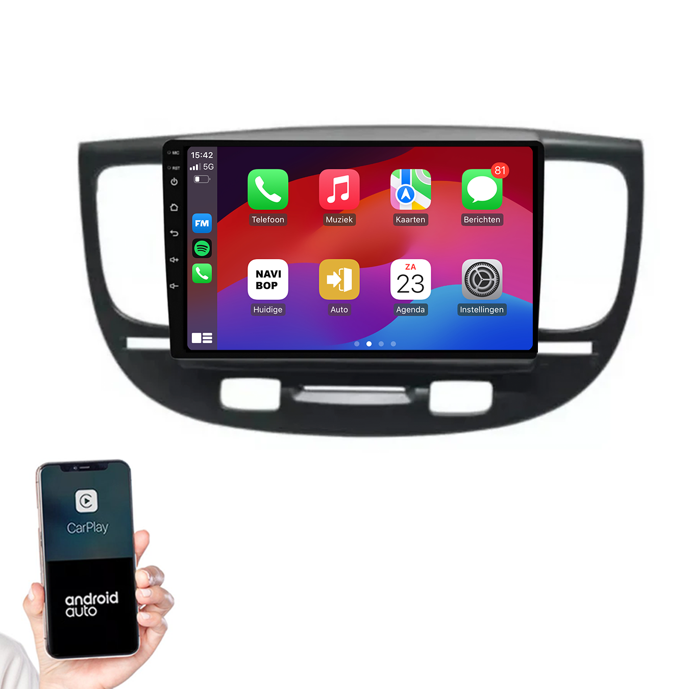 Kia Rio | Autoradio |2005 t/m 2011 | Android 14 | Apple CarPlay & Android Auto