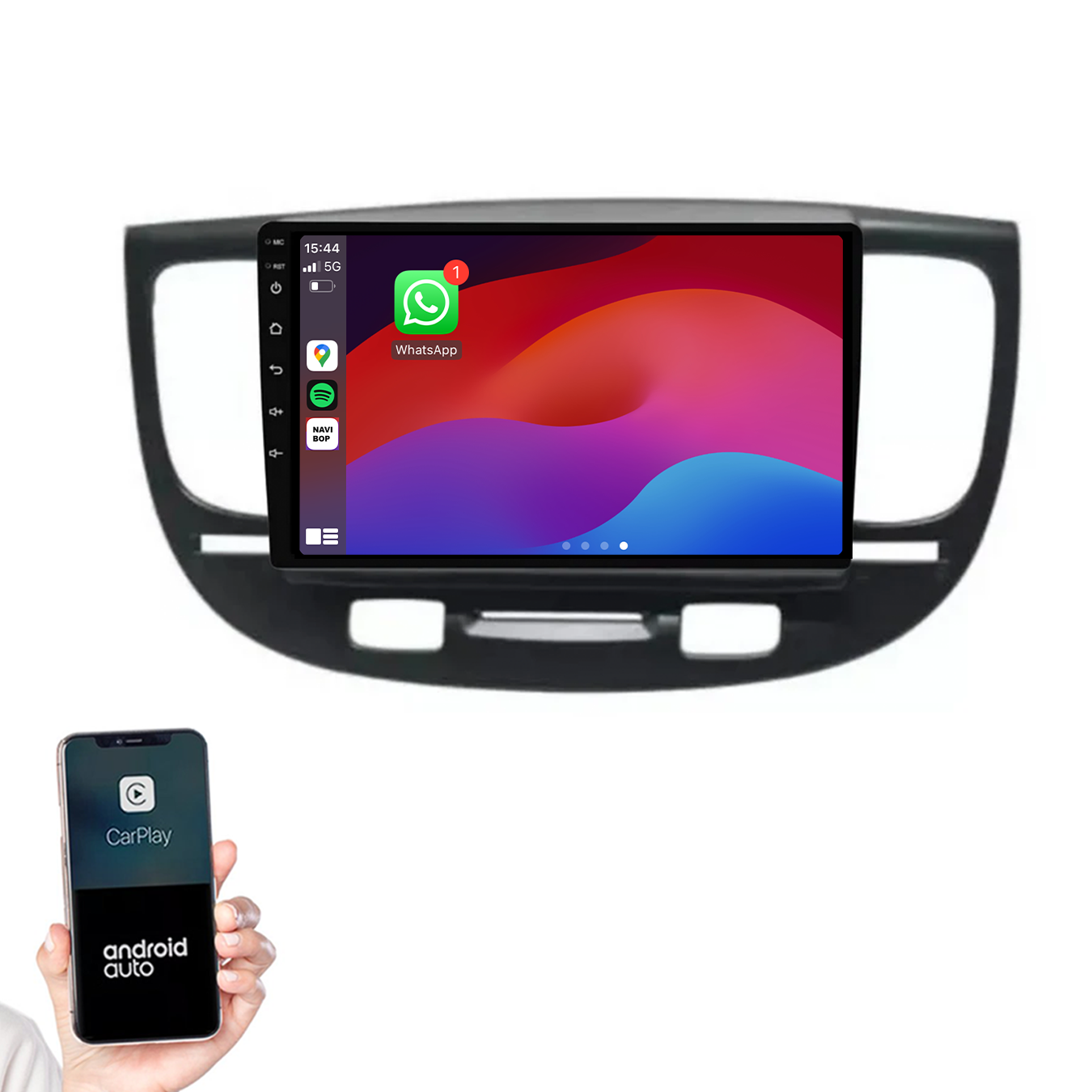 Kia Rio | Autoradio |2005 t/m 2011 | Android 14 | Apple CarPlay & Android Auto