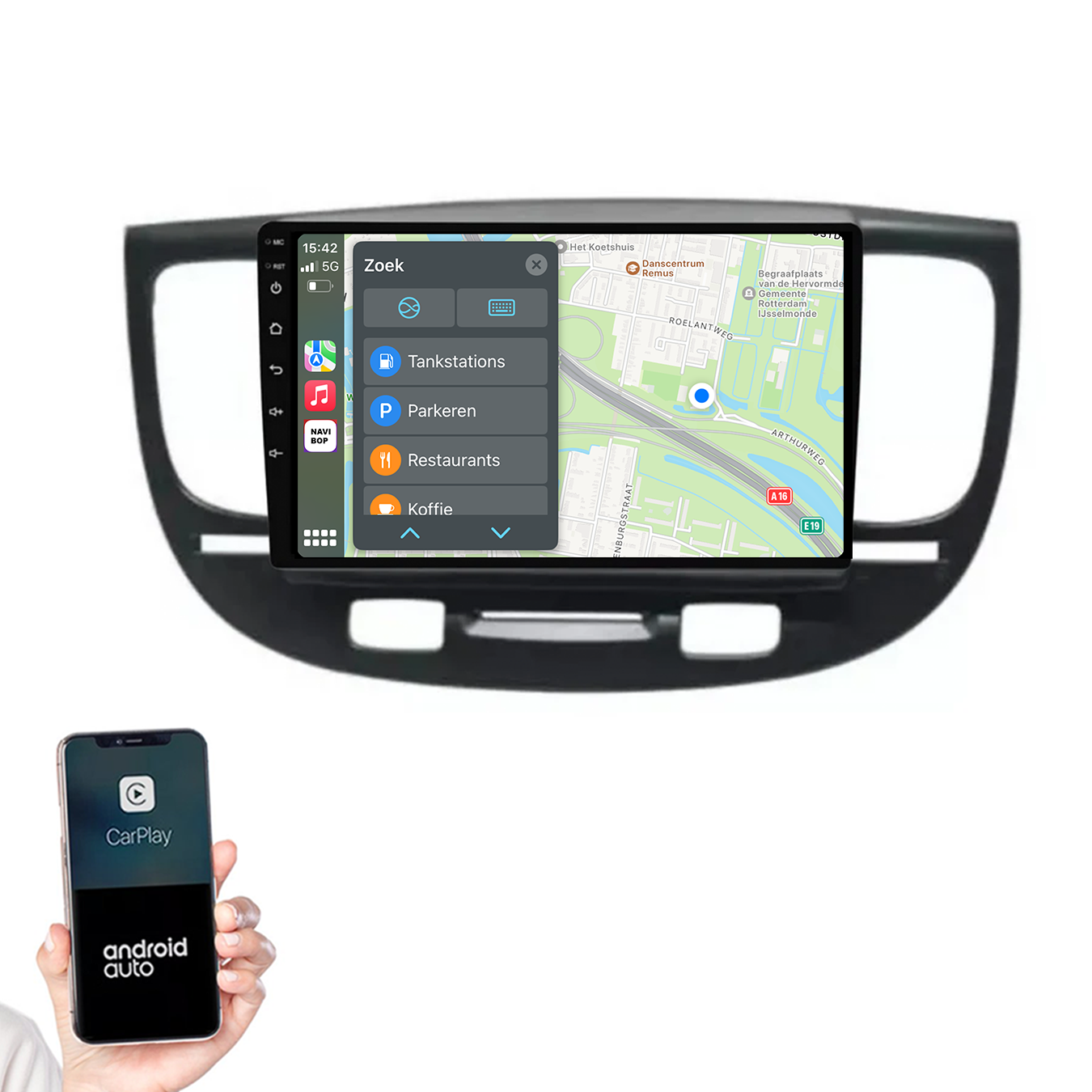 Kia Rio | Autoradio |2005 t/m 2011 | Android 14 | Apple CarPlay & Android Auto