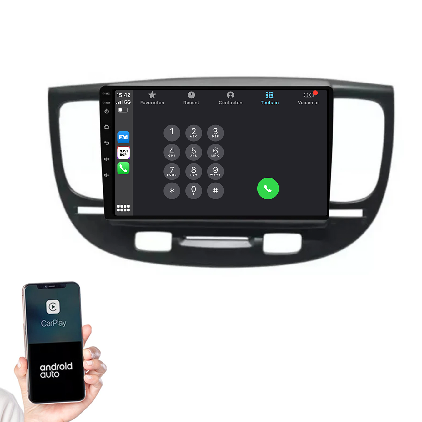 Kia Rio | Autoradio |2005 t/m 2011 | Android 14 | Apple CarPlay & Android Auto