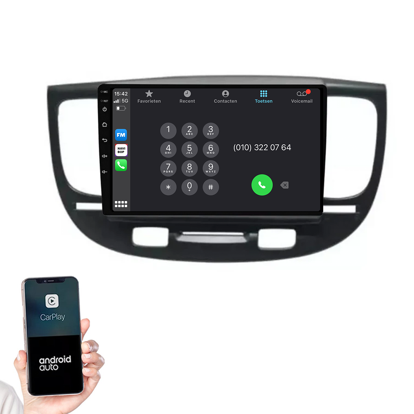 Kia Rio | Autoradio |2005 t/m 2011 | Android 14 | Apple CarPlay & Android Auto