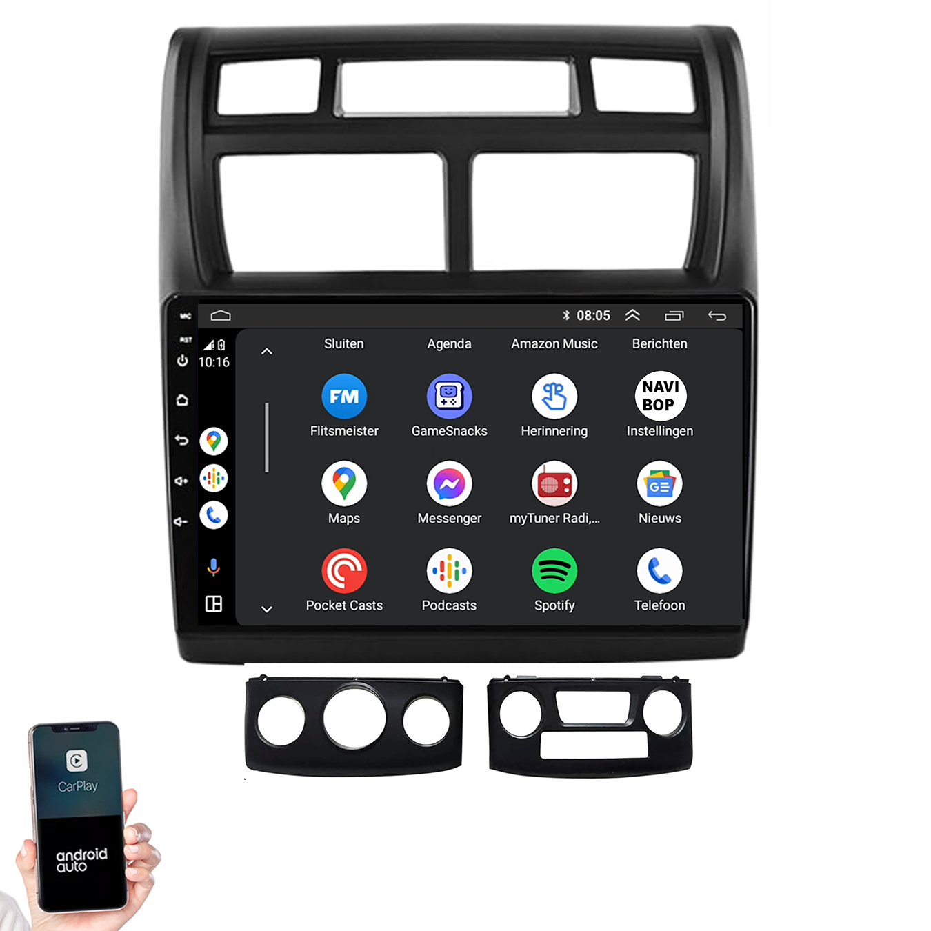 Kia Sportage | Autoradio | 2007 t/m 2012 | Android 14 | Apple CarPlay & Android Auto